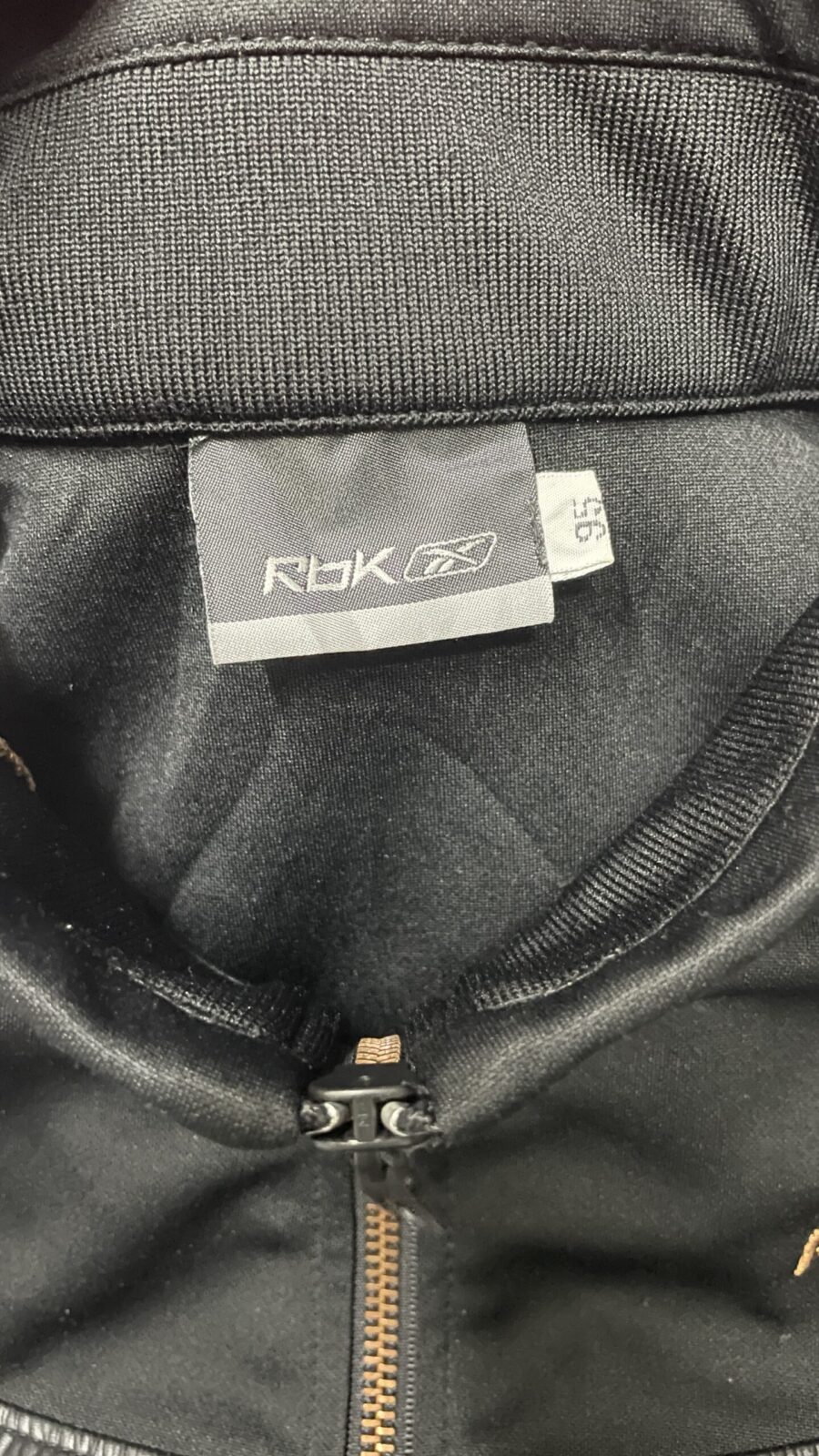 Reebok (Rbk) full-zip track jacket orange stripes size S Black