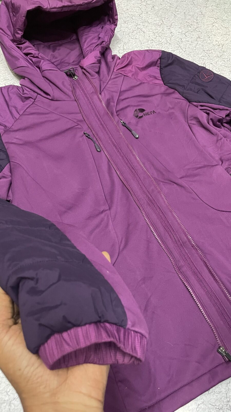 Nepa Nolimit Extreme Puffer Hooded Winter Jacket black Purple M