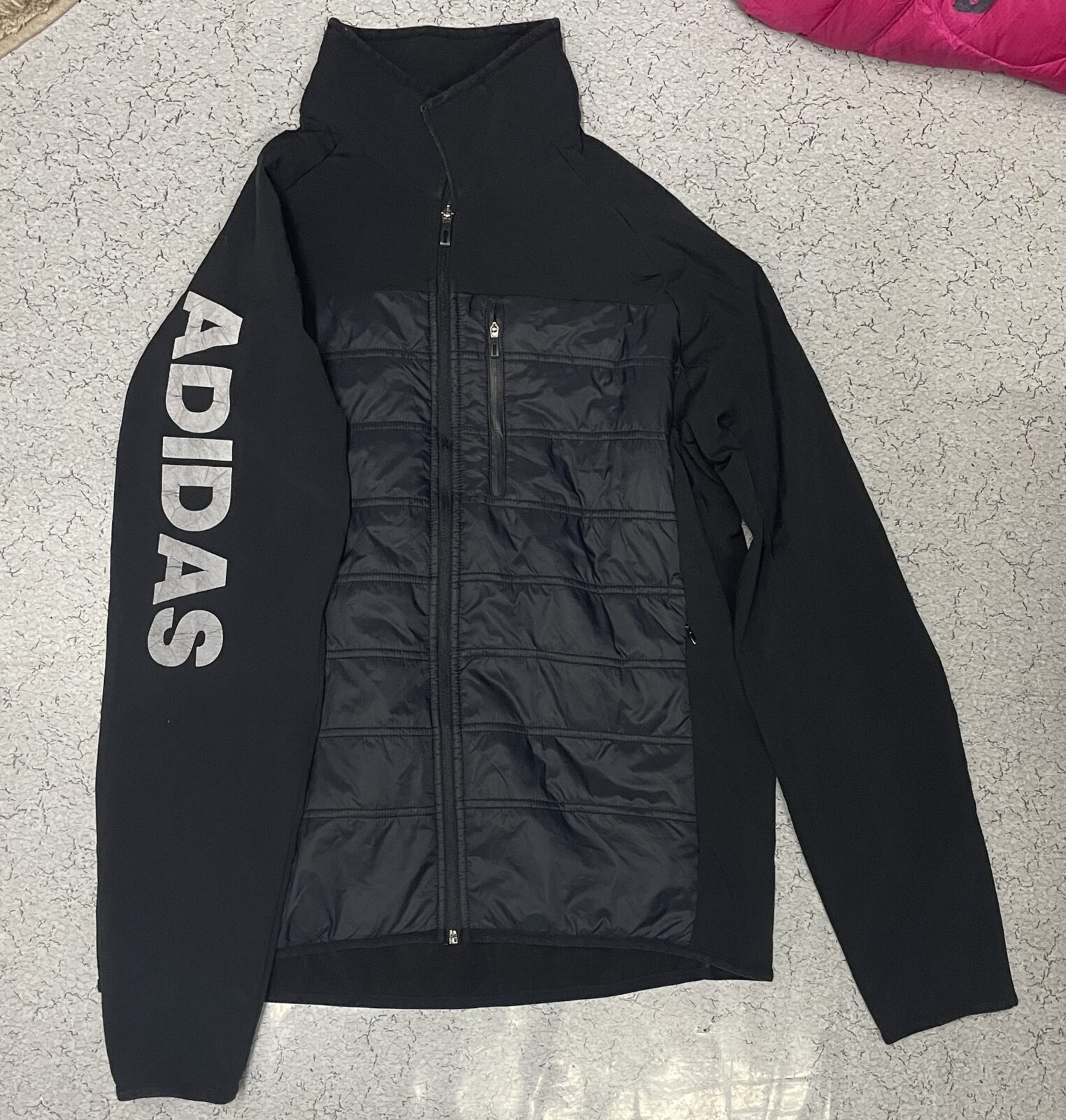 Adidas Puffer Winter Lite Weight Large Logo Jacket Black Size Xl