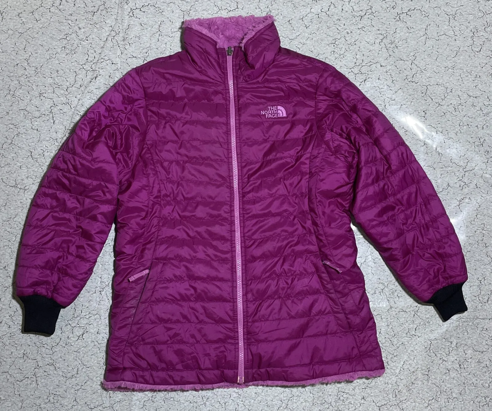 The North Face Women’s Reversible Jacket Puffer Fleece Pink Size M