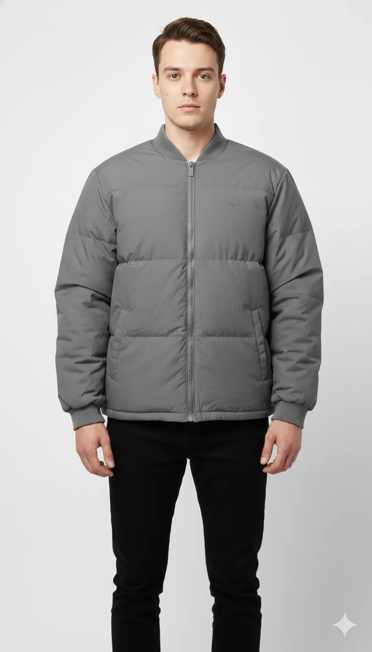 ASICS padded winter bomber-style puffer Jacket Grey XL