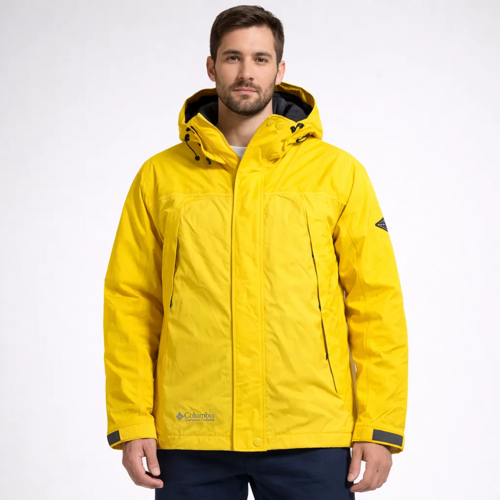 Columbia Omni-Tech Winter Jacket Hood Yellow Unisex M