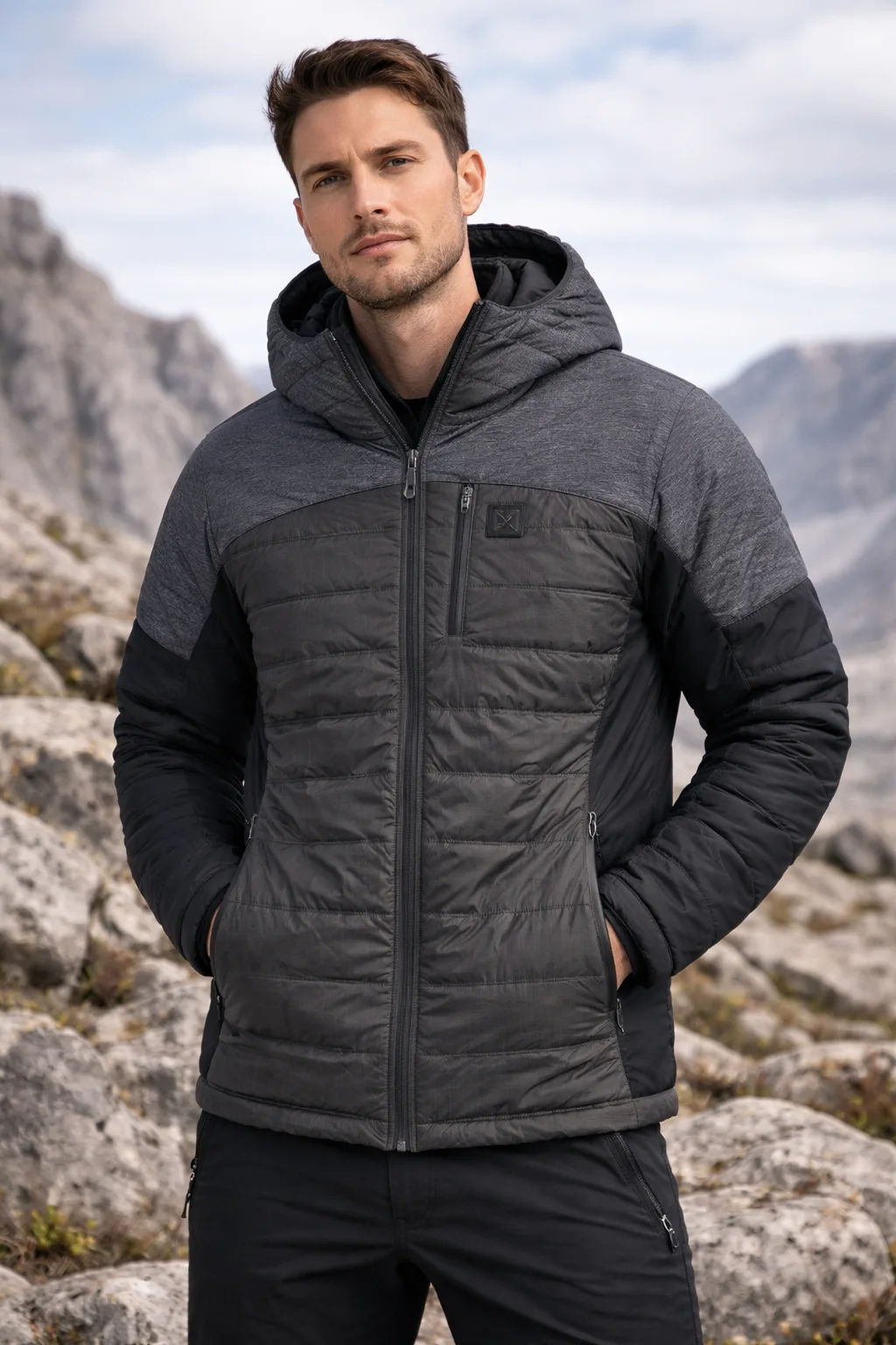 Montpic Puffer Hoodie Winter Jacket L
