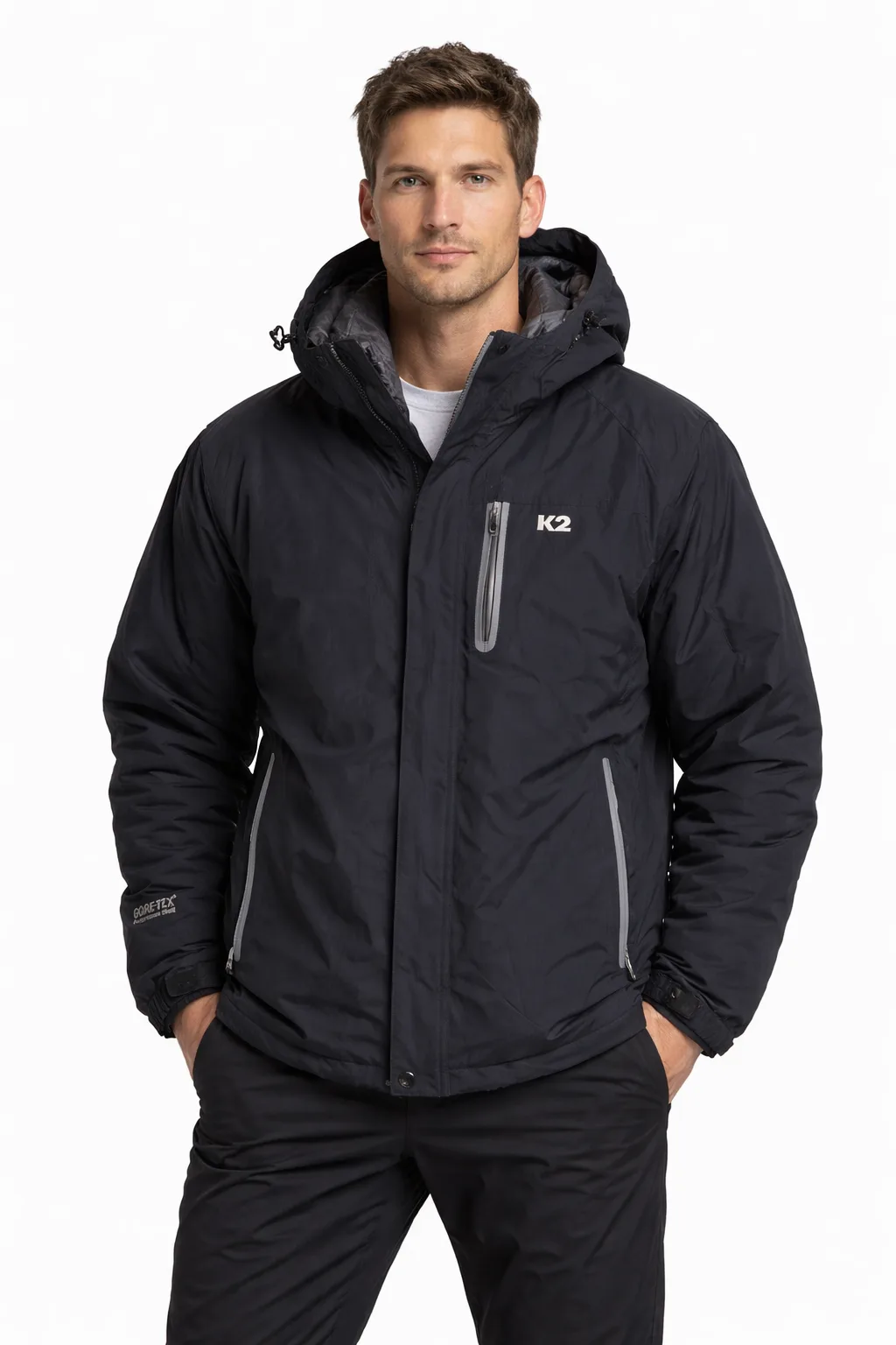K2 Gore-Tex Hooded Winter Jacket – Black Size Xl