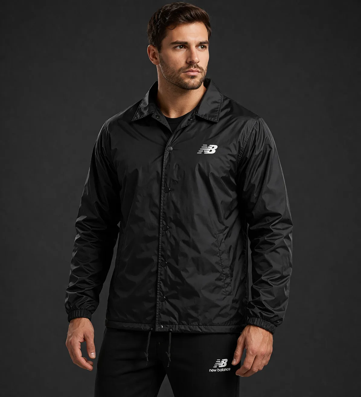 New Balance Coach Jacket Lightweight Insulated Black -L