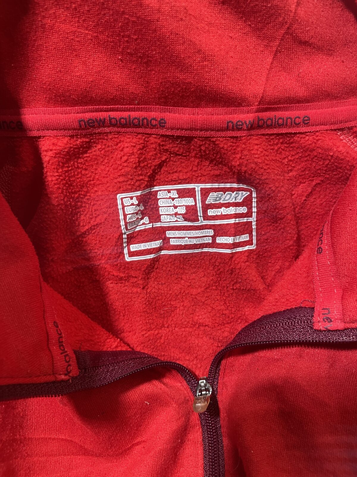 New Balance Half Zip Up Men’S Tshirt Red Xl