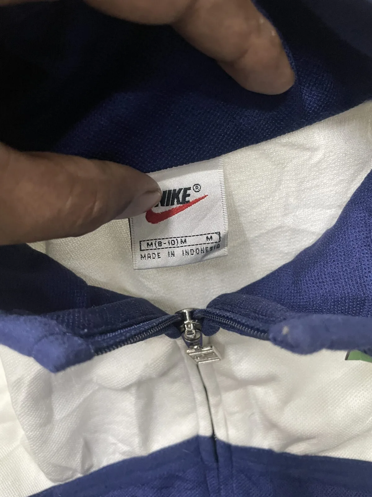 Nike Women’s Track Jacket White & Navy | Lightweight Size S