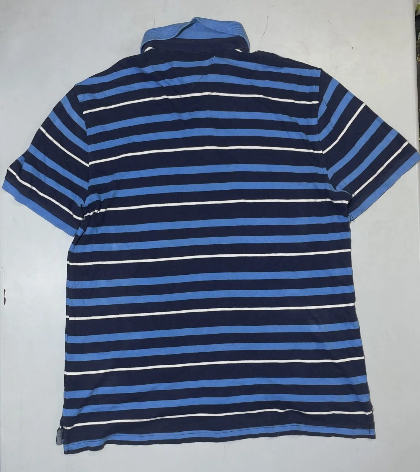 Tommy Hilfiger Men’s Striped Polo T-Shirt Navy & Blue L