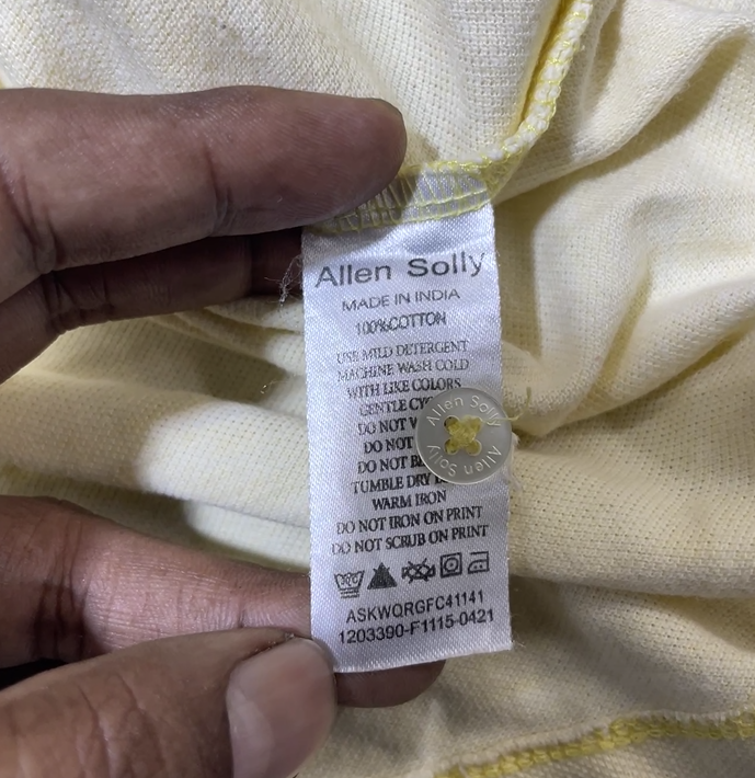 Allen Solly Men’s Yellow Polo T-Shirt Yellow M