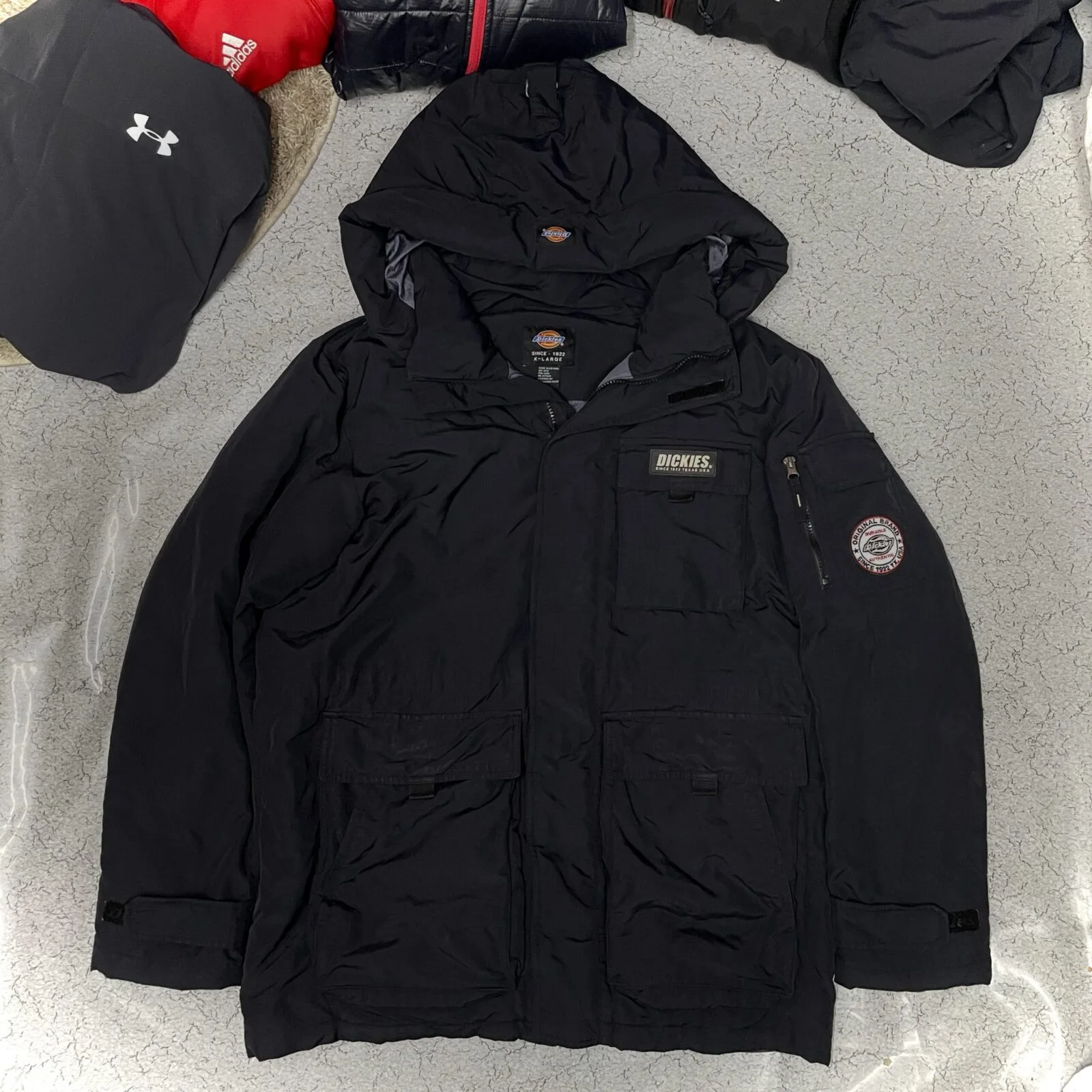 Dickies Winter Parka Hooded Heavy Warm Workwear Jacket Black XL