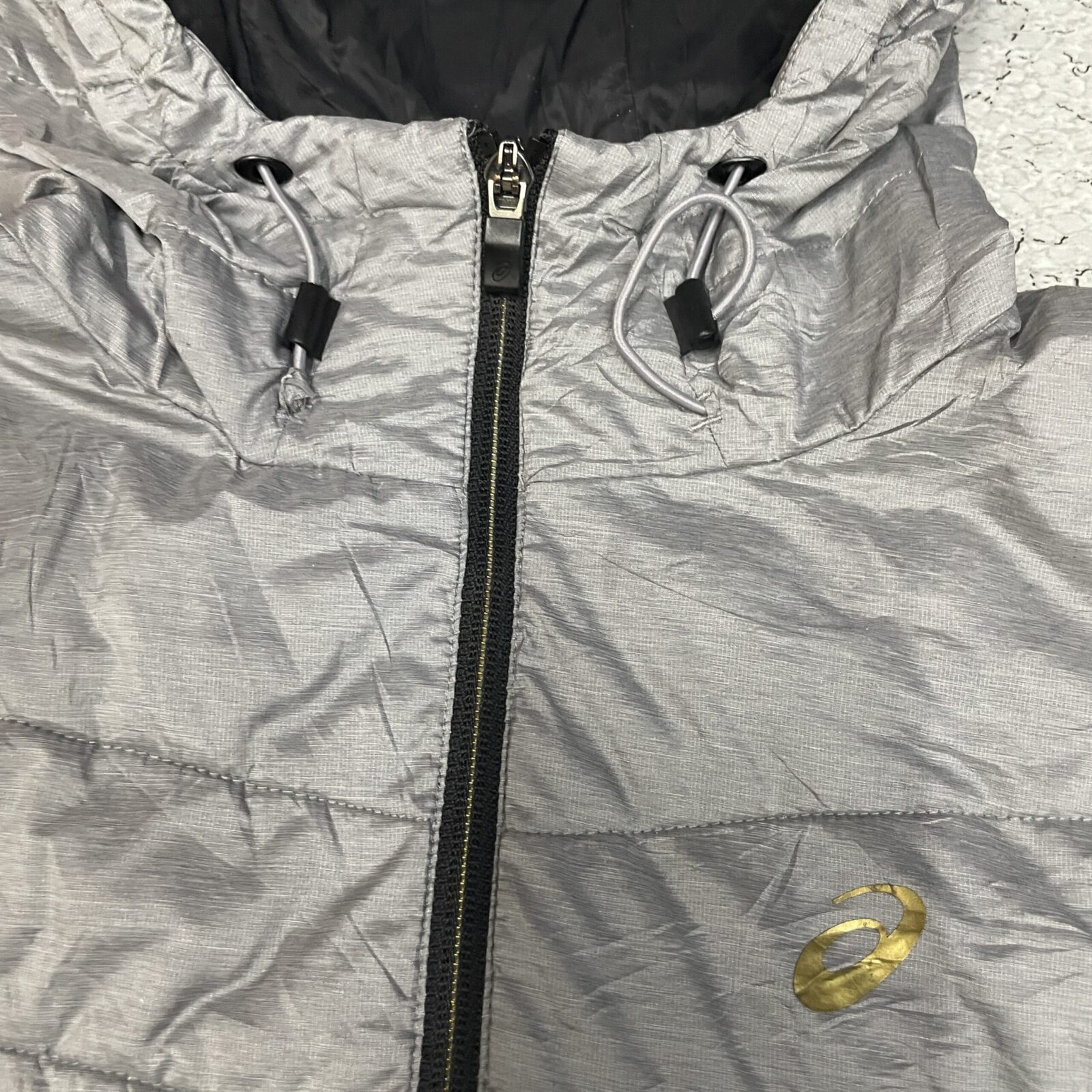 Asics Hooded Puffer Winter Jacket Grey S