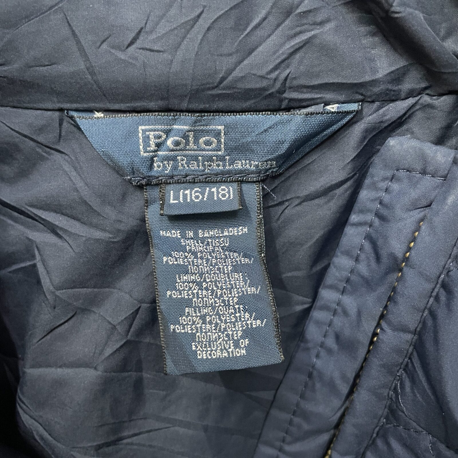 Polo By Ralph Lauren Navy Quilted Insulated Classic Zip Winter Jacket | S