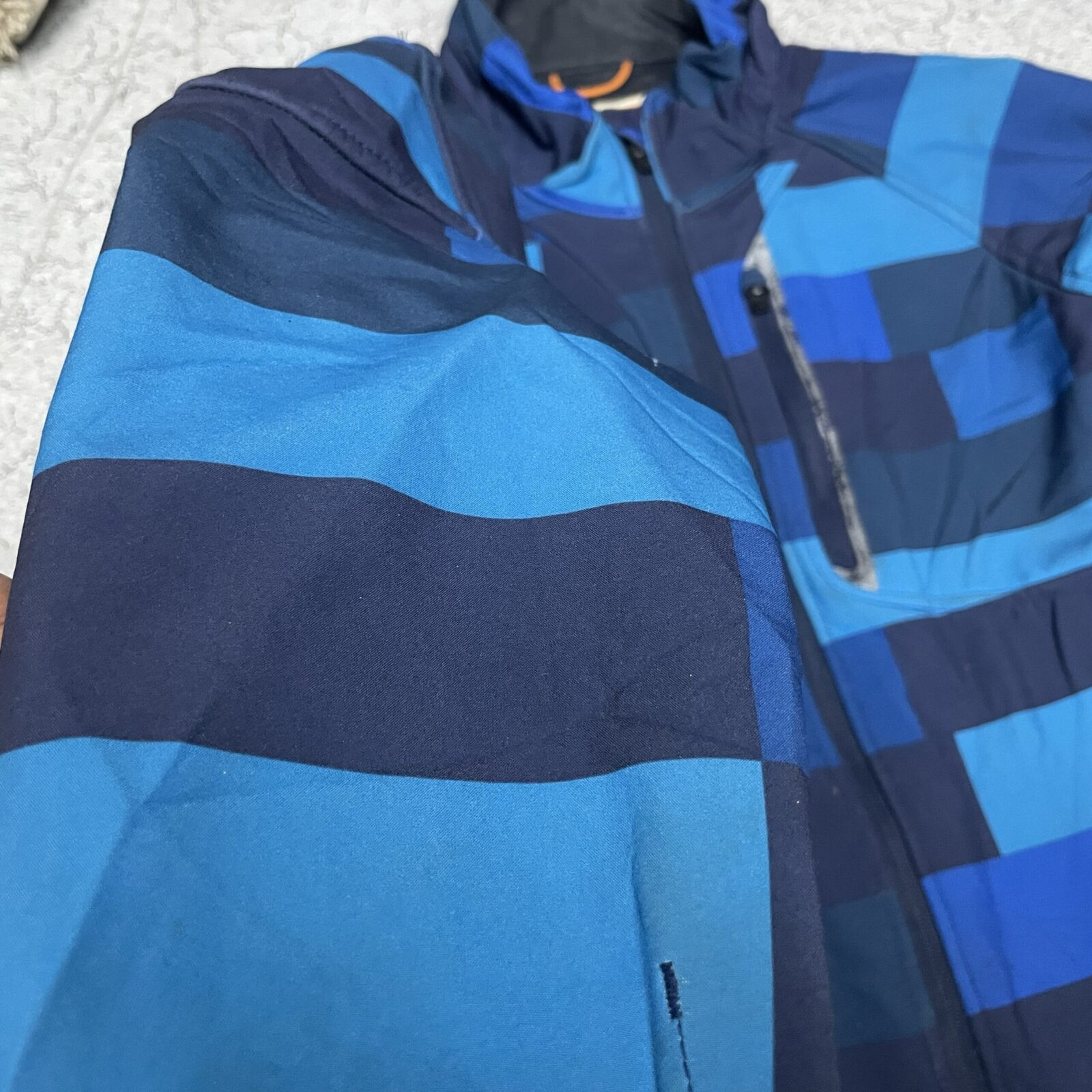 H&M Men’s Blue Patchwork Ski Winter Jacket Insulated Water