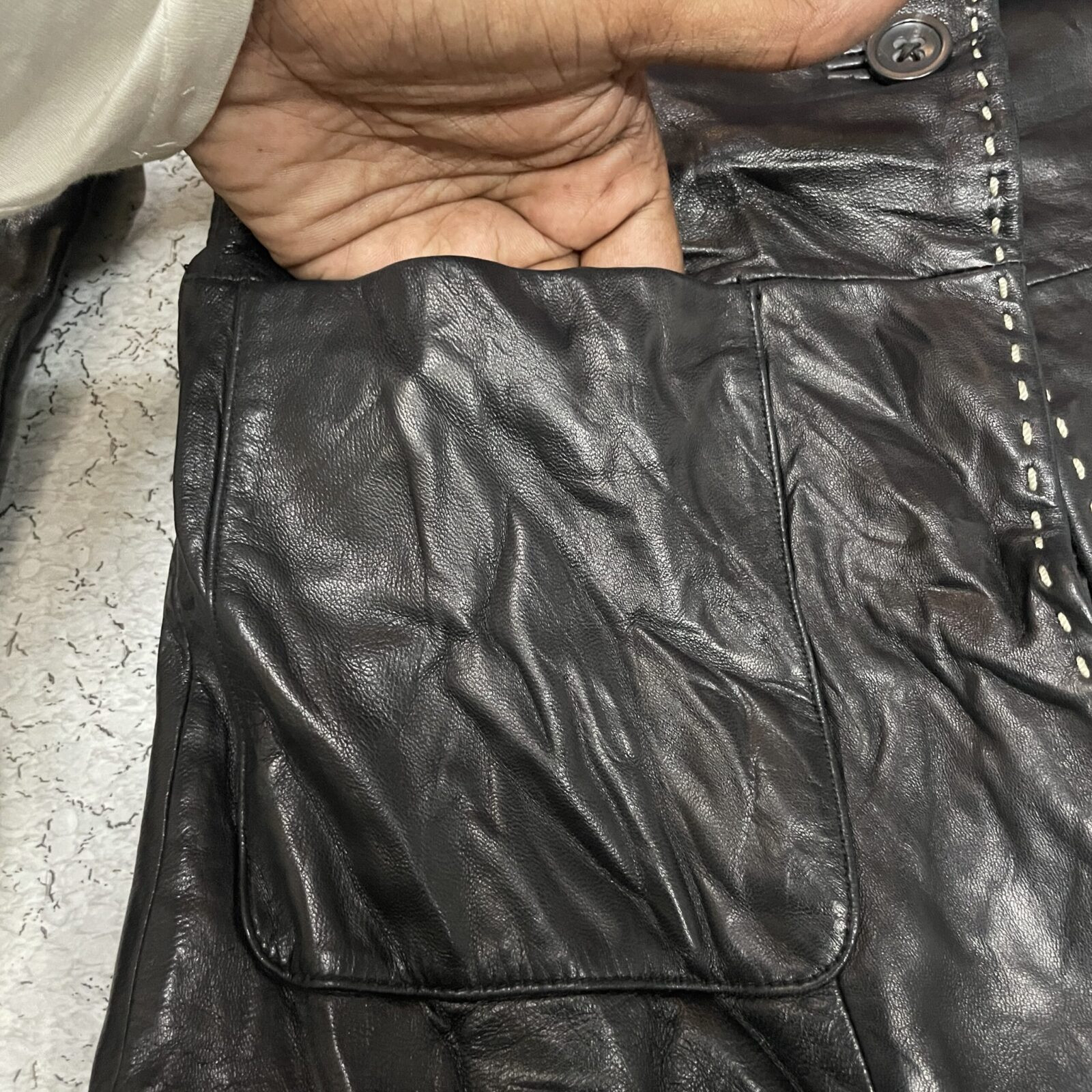 Banana Republic Women’s Genuine Leather Coat Black -XS