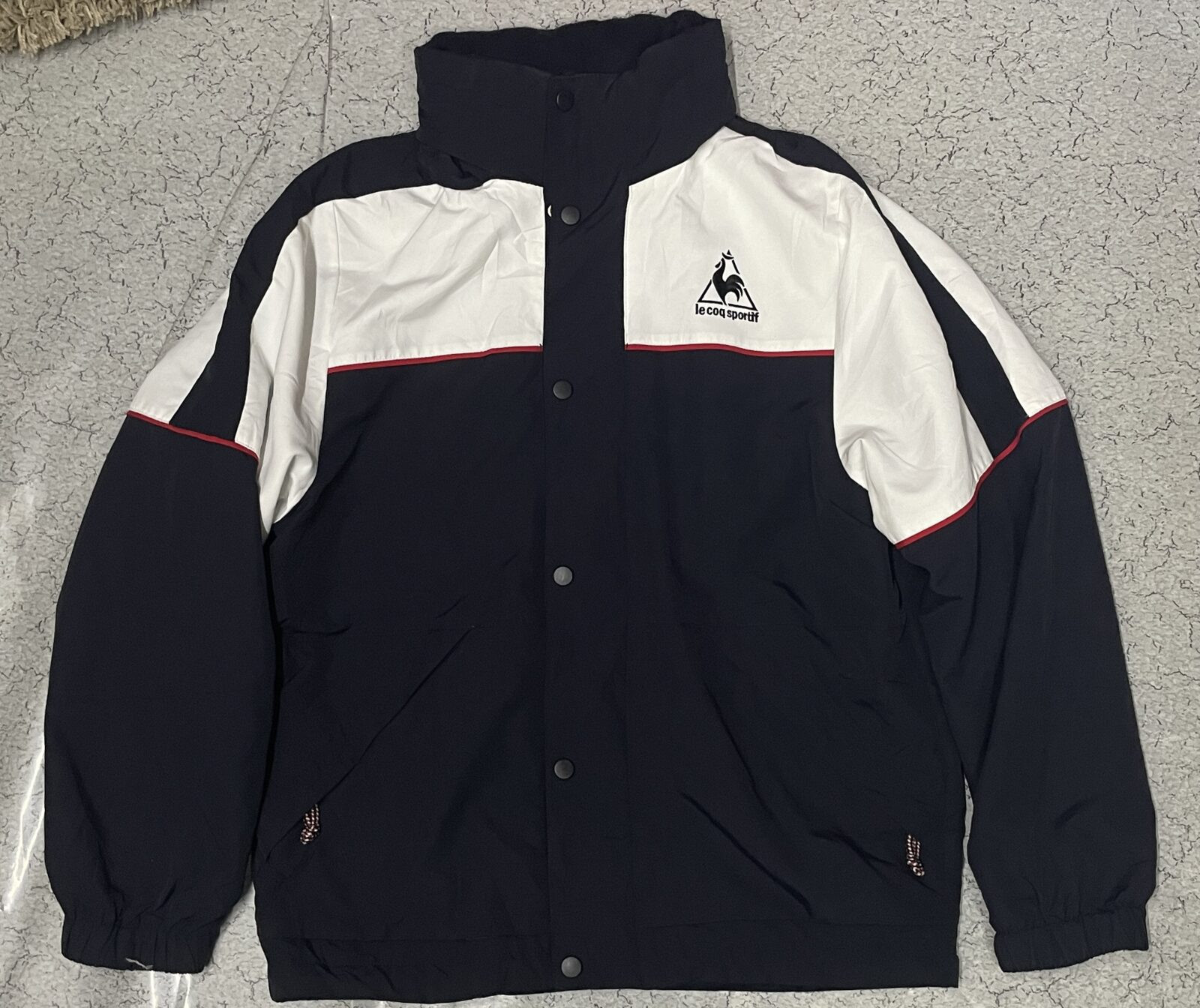 Le Coq Sportif Puffer Reversible Hooded Winter Jacket - L