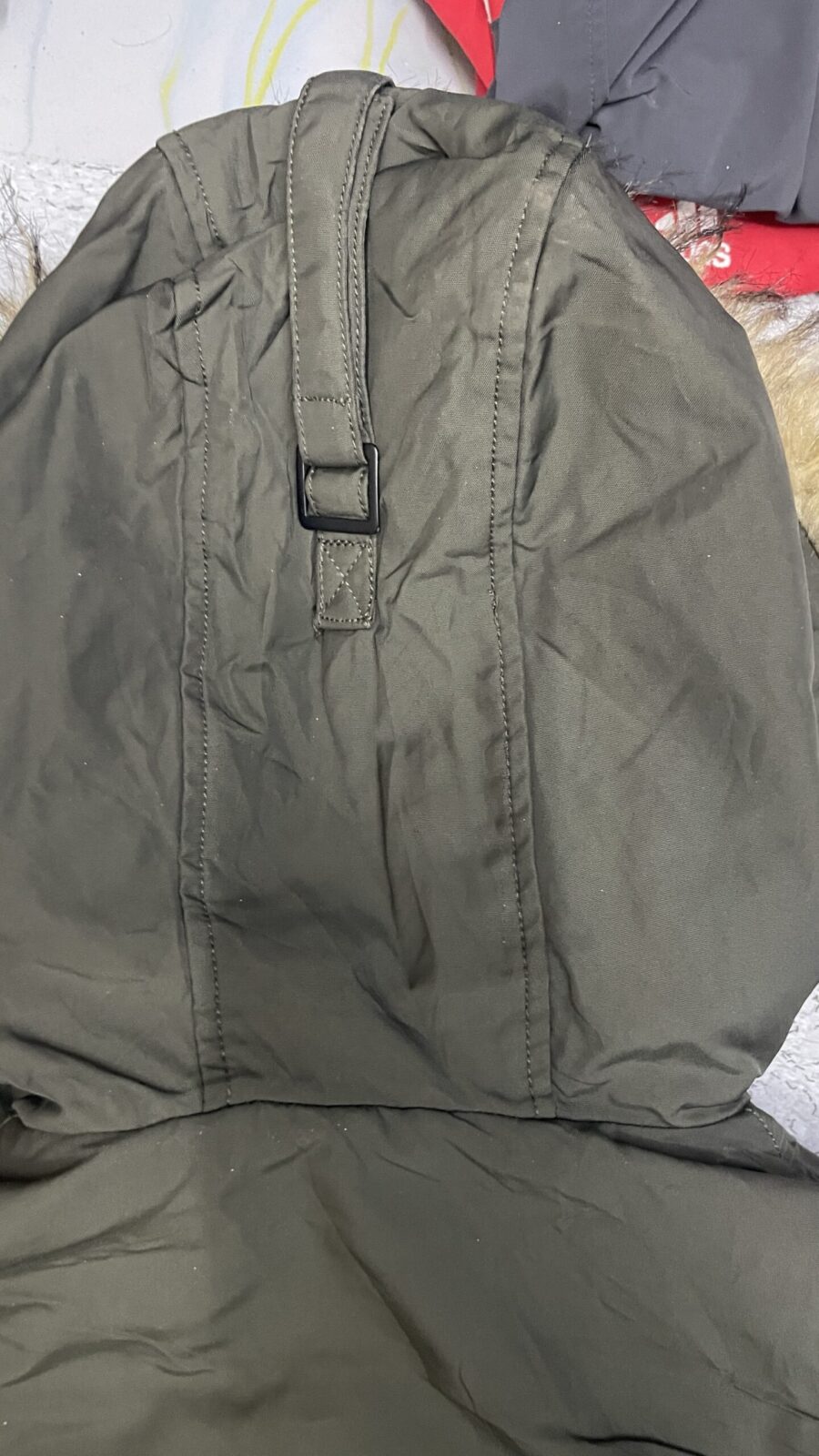 ZARA Man Olive Green Hooded Bomber  Faux Fur | Warm Winter Jacket M