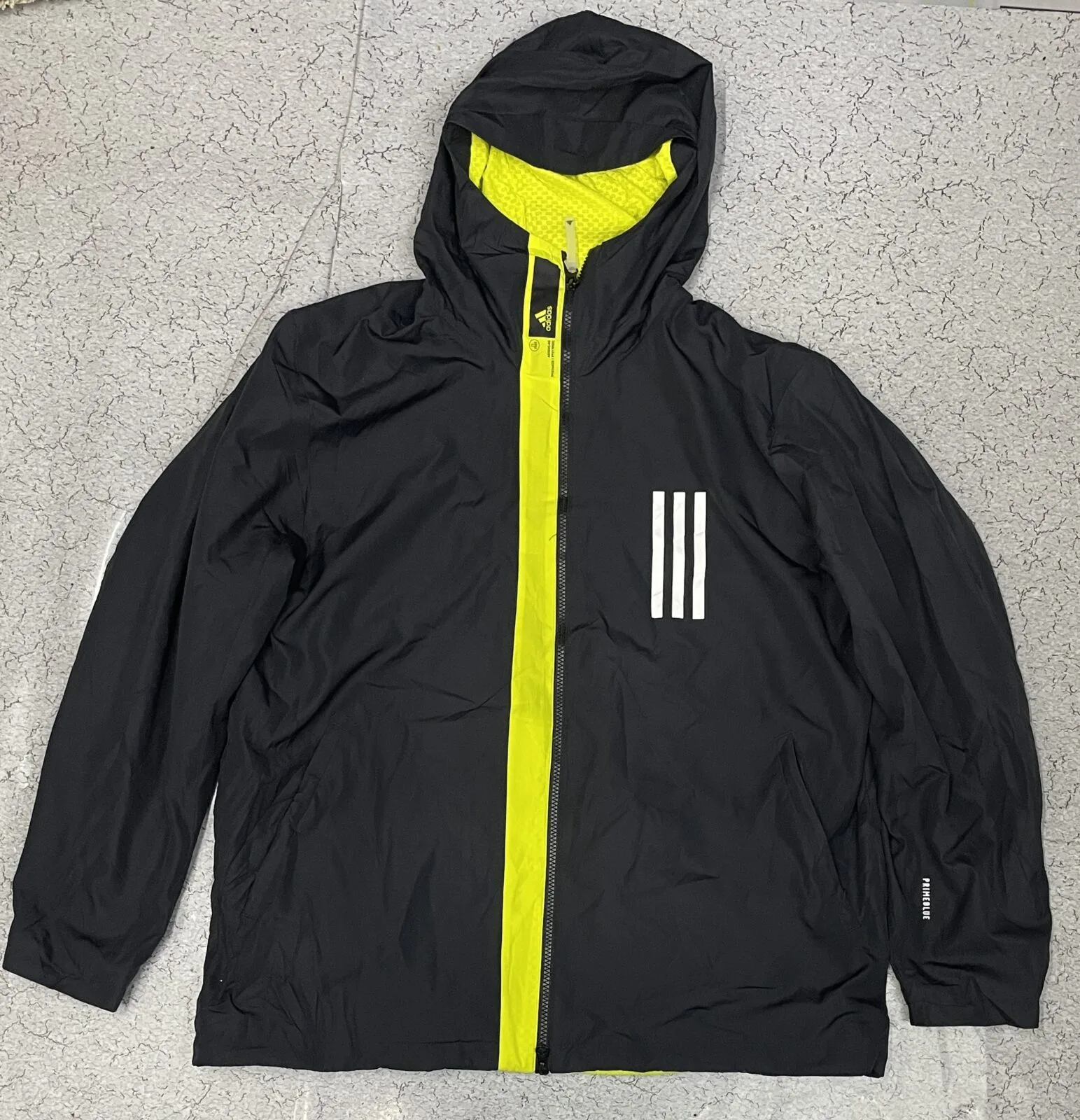Adidas Primeblue Hooded Windbreaker Black Lightweight Running Jacket
