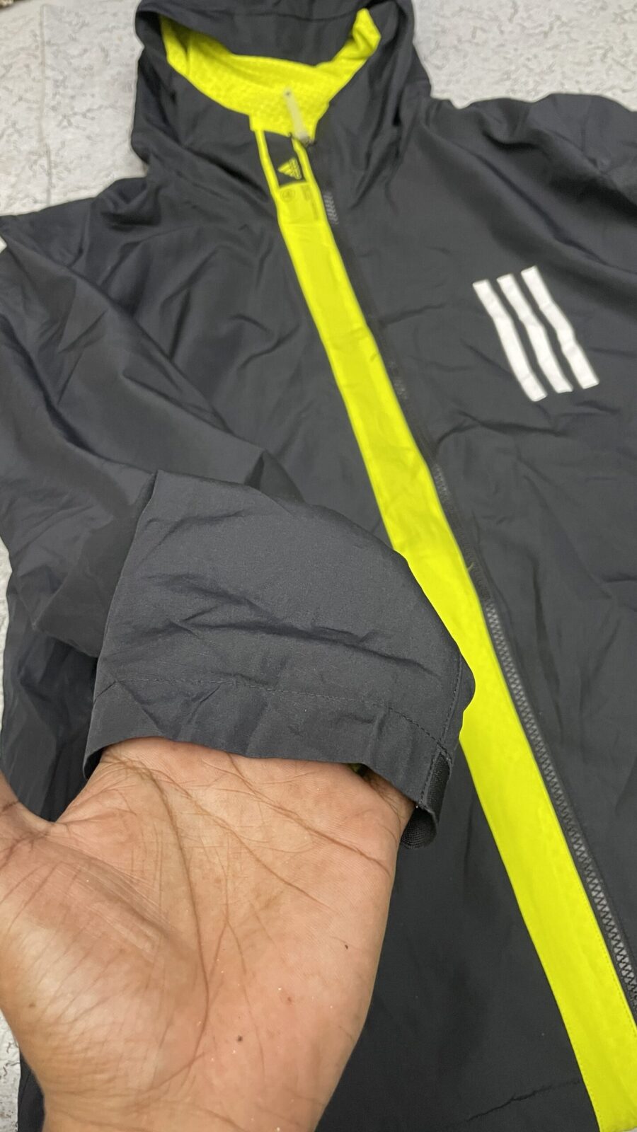 Adidas Primeblue Hooded Windbreaker Black Lightweight Running Jacket