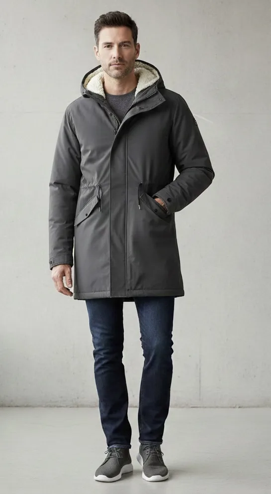 Sketchers Performance Long Parka Coat Grey L