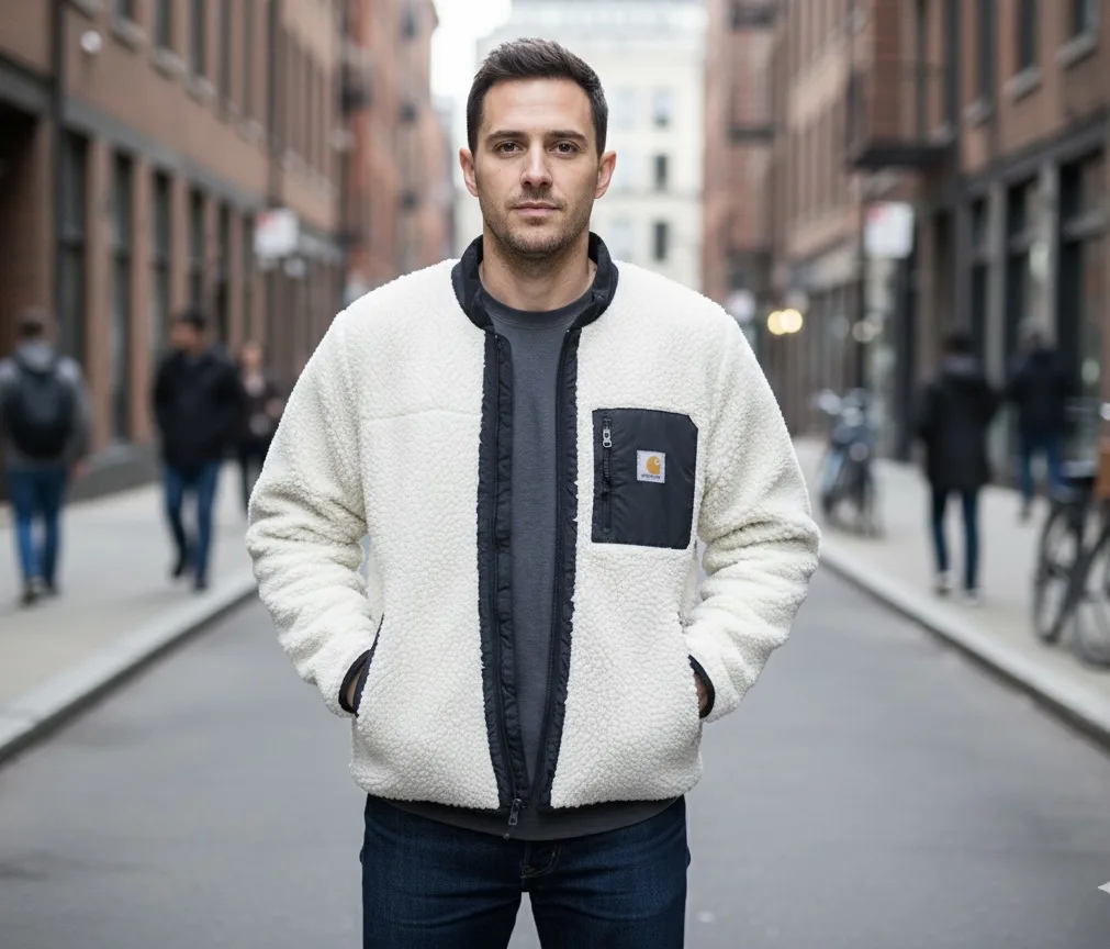 Carhartt Wip Sherpa Fleece Winter Jacket White S