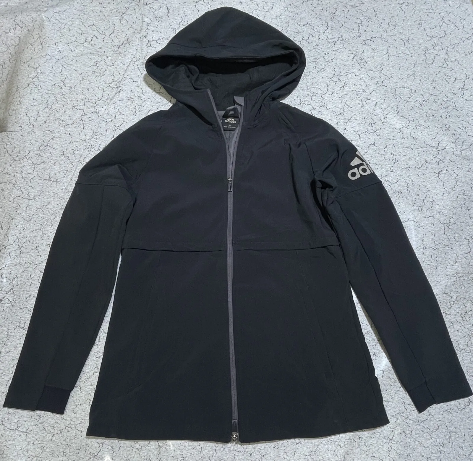 Adidas Black Hooded Track Jacket Lightweight Black M