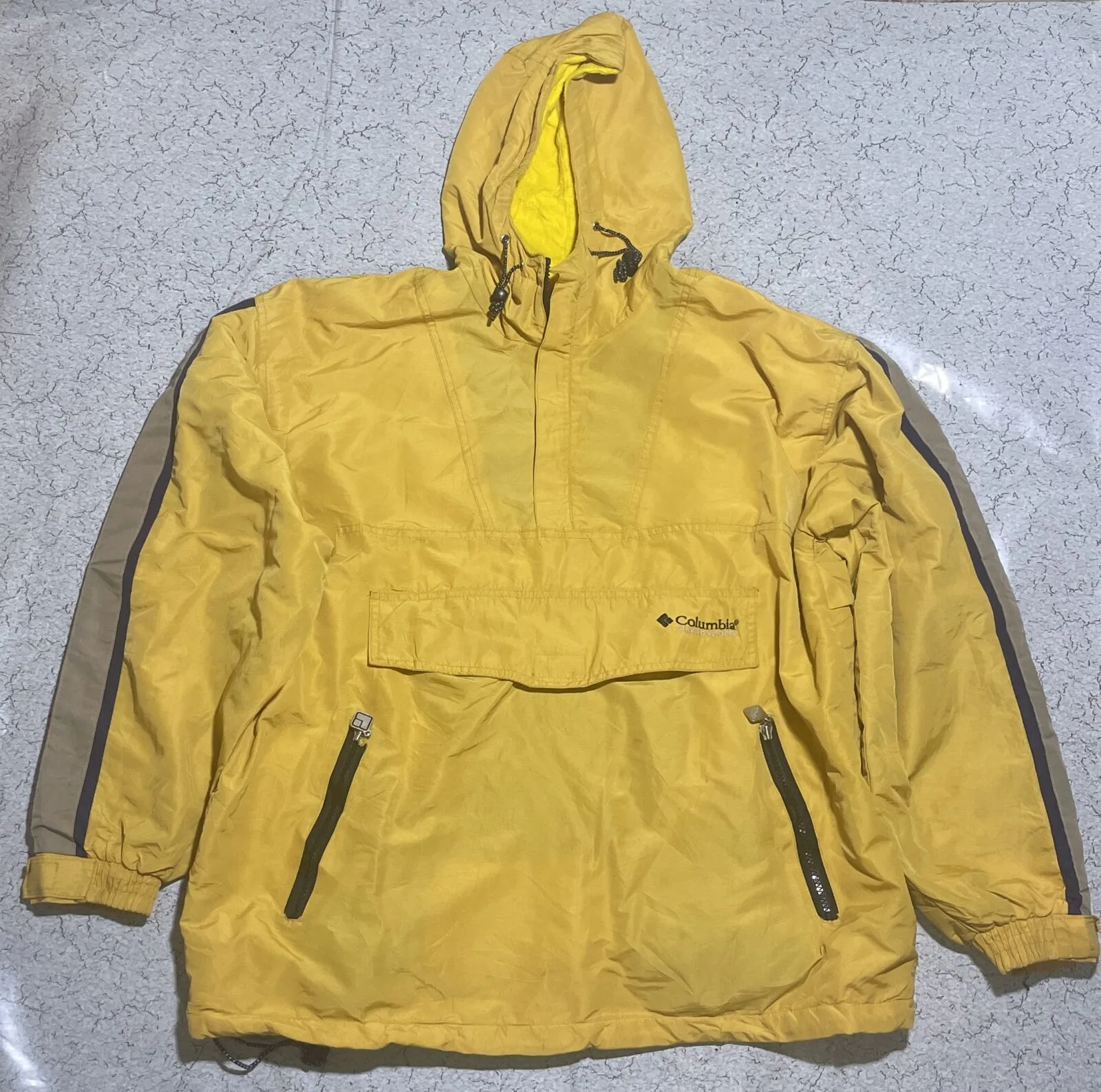 Columbia Classic Pullover Windbreaker Jacket Hooded Front Pocket Xxl