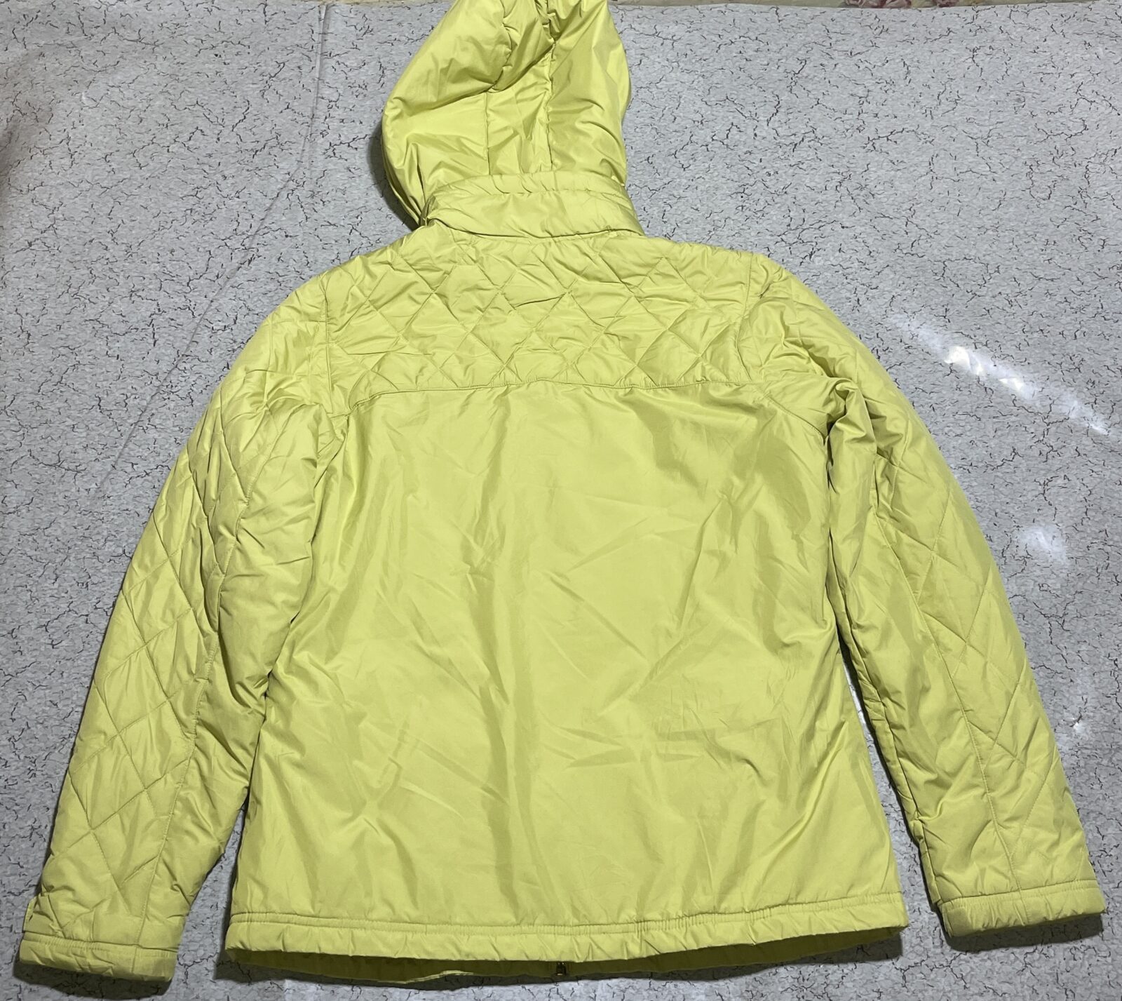 Adidas Yellow Quilted Hooded Winter Jacket-M