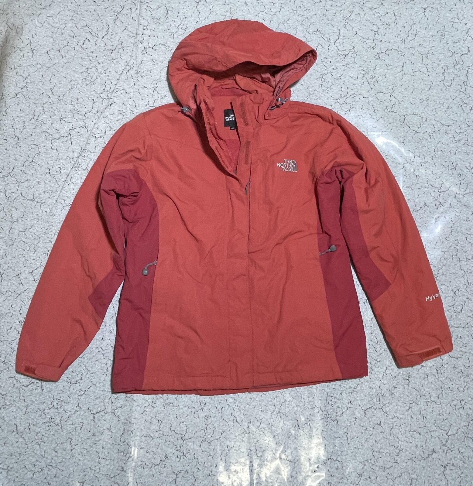 The North Face HyVent Red Waterproof Hooded Jacket Size M
