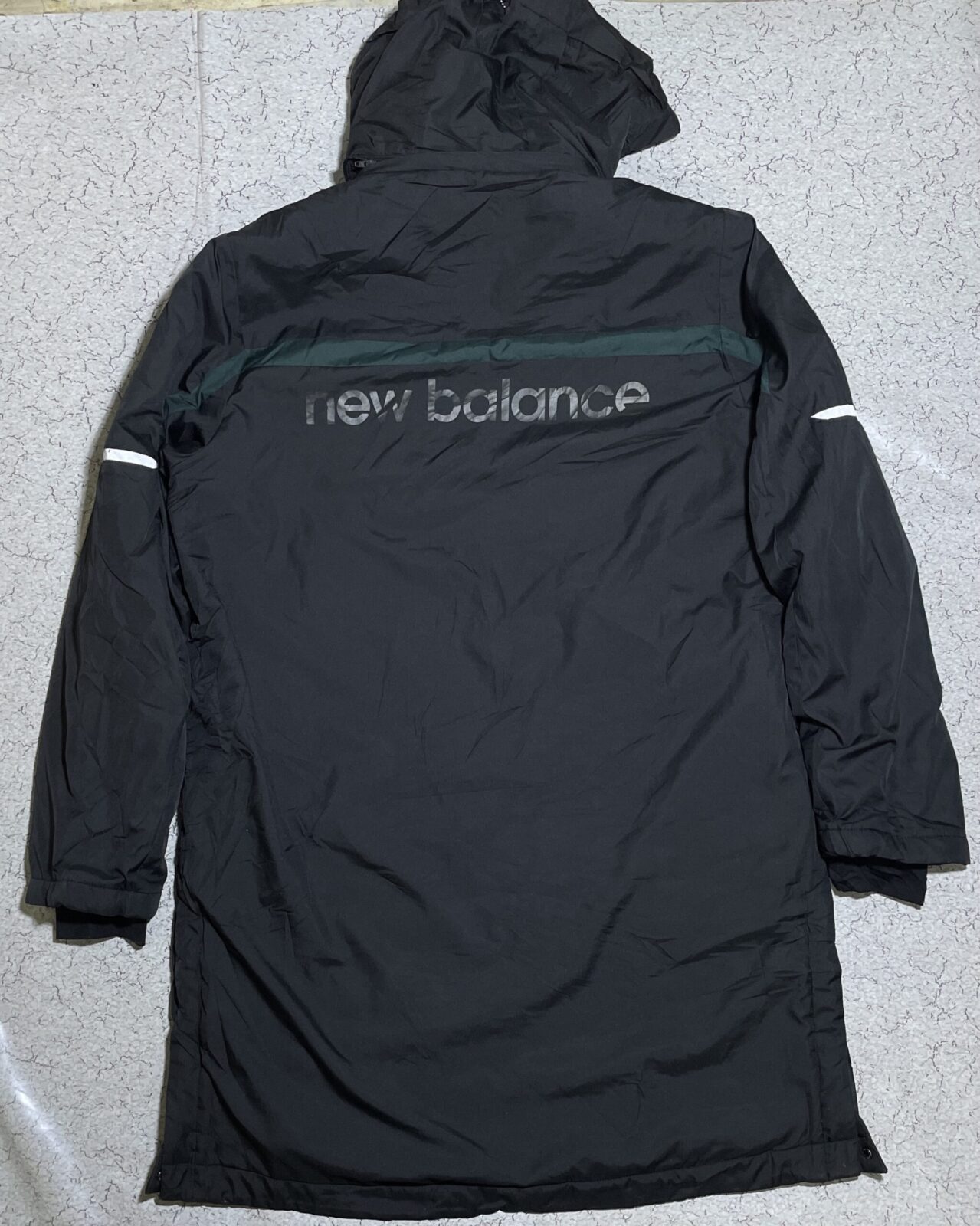 New Balance Insulated Long Puffer Coat Heavy Winter Jacket Black XL