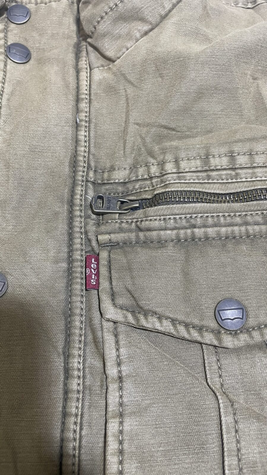 Levi’s Olive Green Utility Jacket with Sherpa Collar Size L