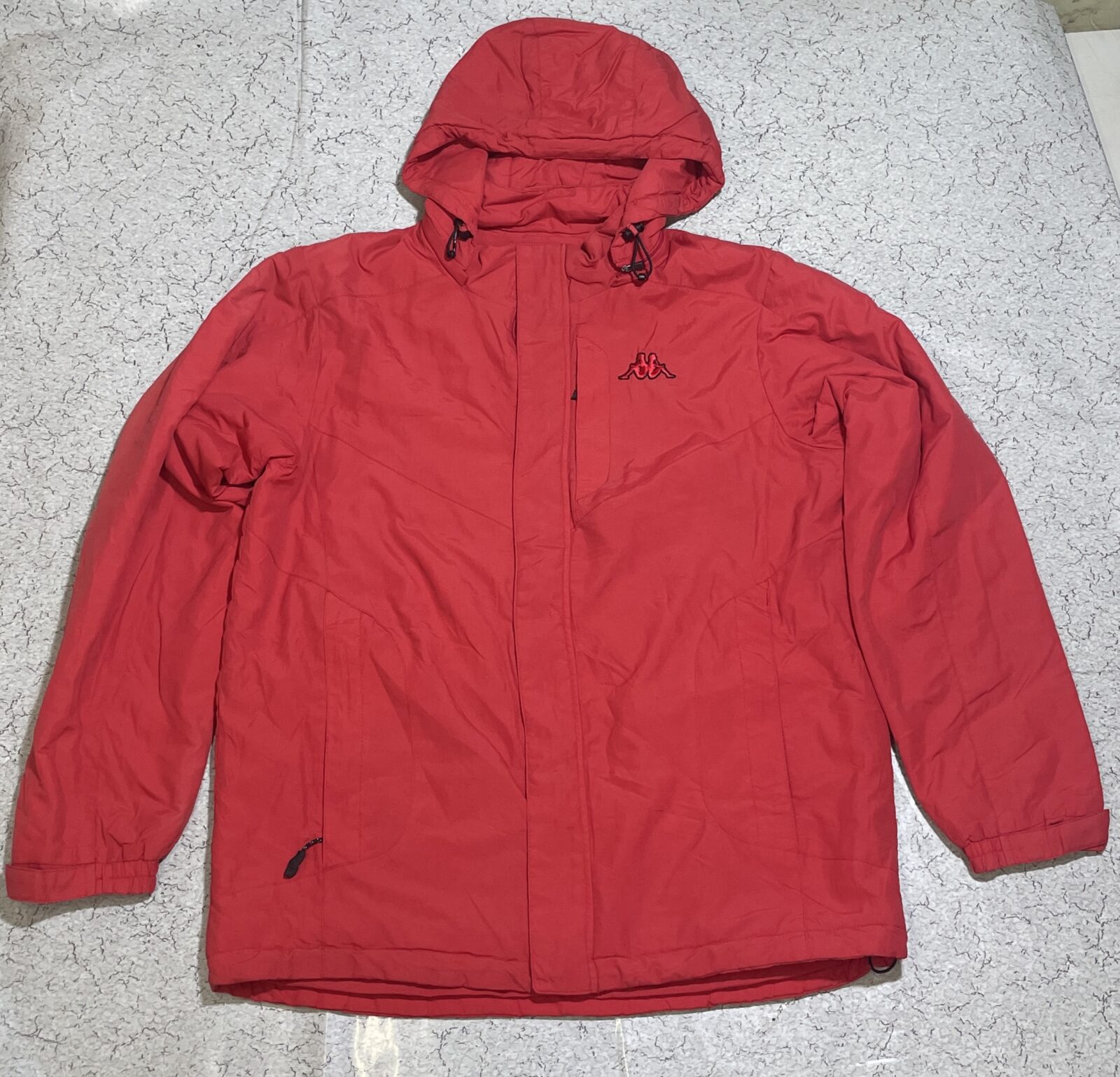 Kappa Red Hooded Windbreaker Jacket LiteWeight L