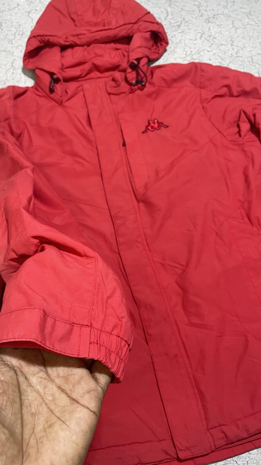 Kappa Red Hooded Windbreaker Jacket LiteWeight L