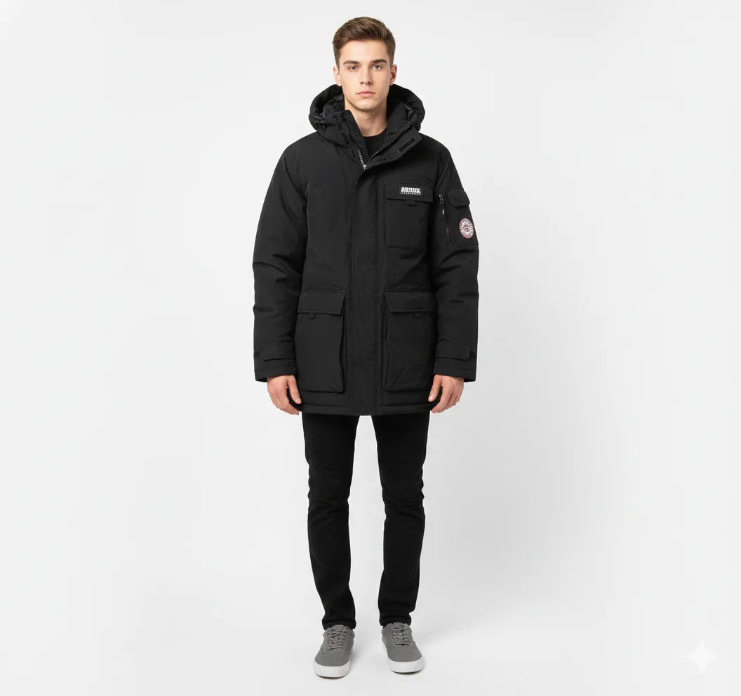 Dickies Winter Parka Hooded Heavy Warm Workwear Jacket Black XL