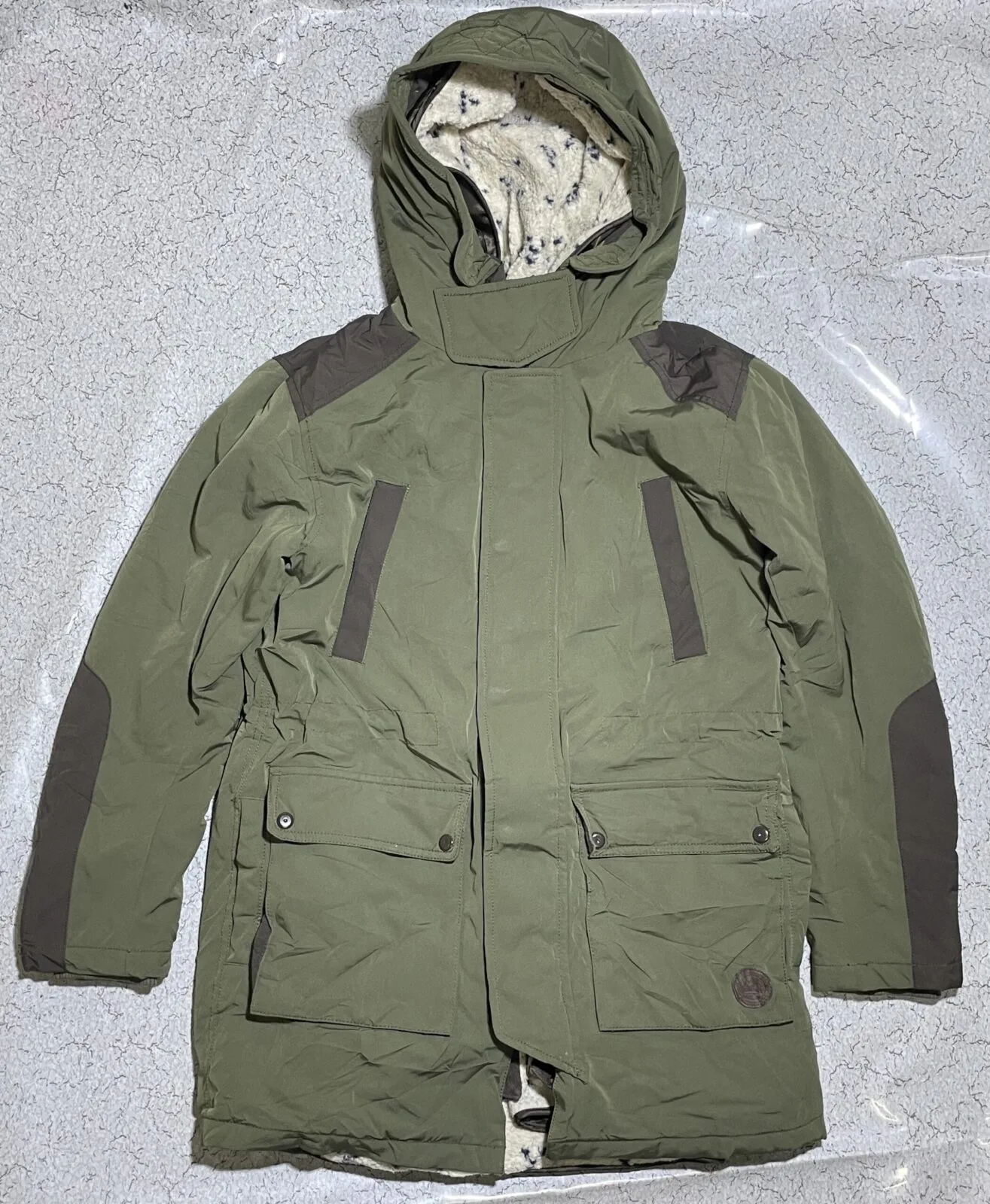 Nii Hooded Parka Winter Jacket Olive Green Size L
