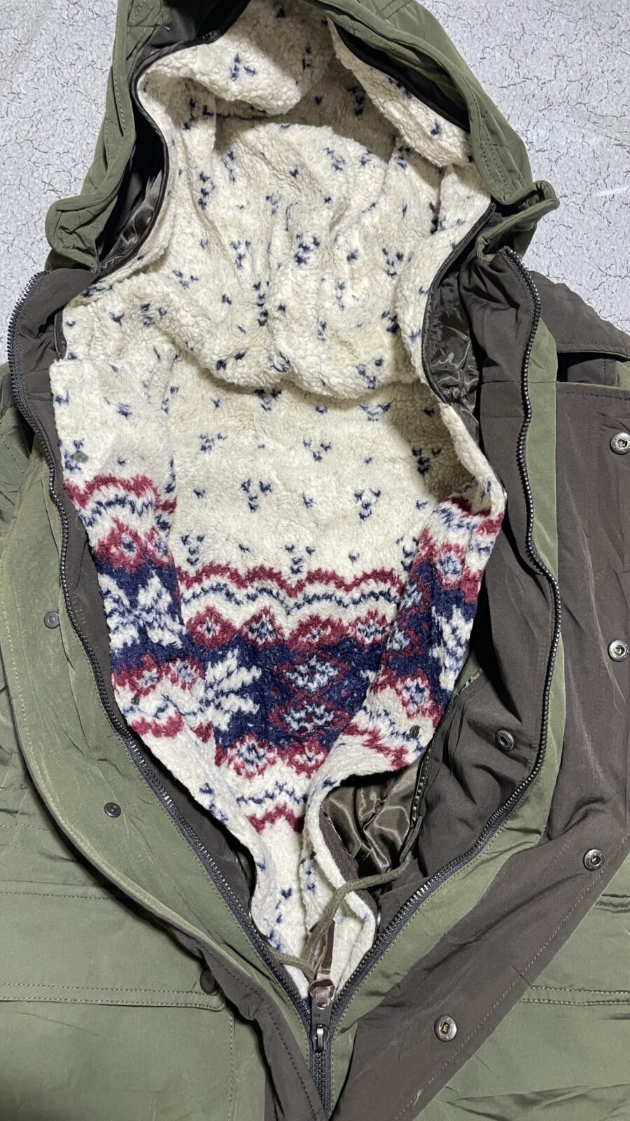 Nii Hooded Parka Winter Jacket Olive Green Size L