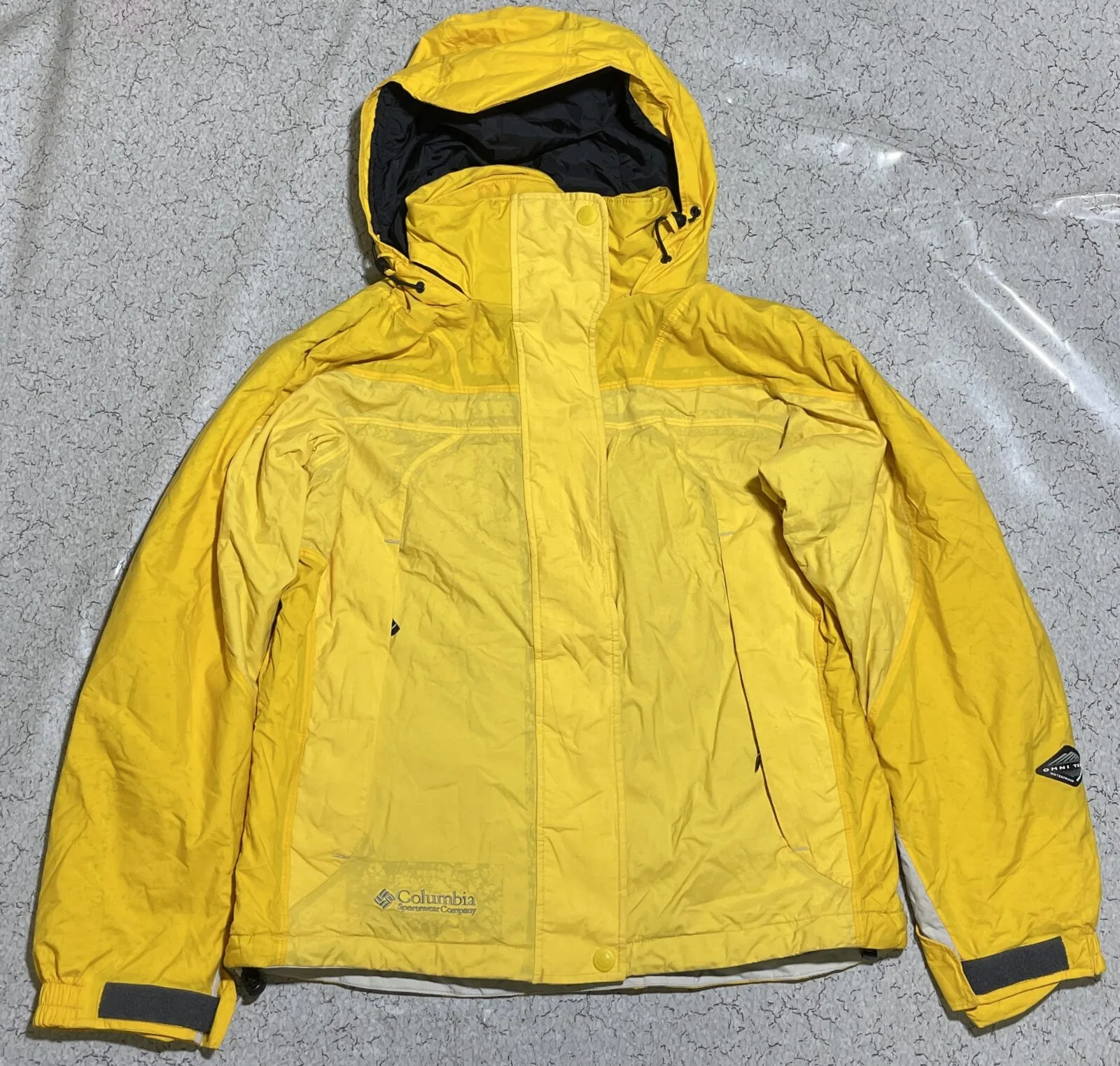 Columbia Omni-Tech Winter Jacket Hood Yellow Unisex M