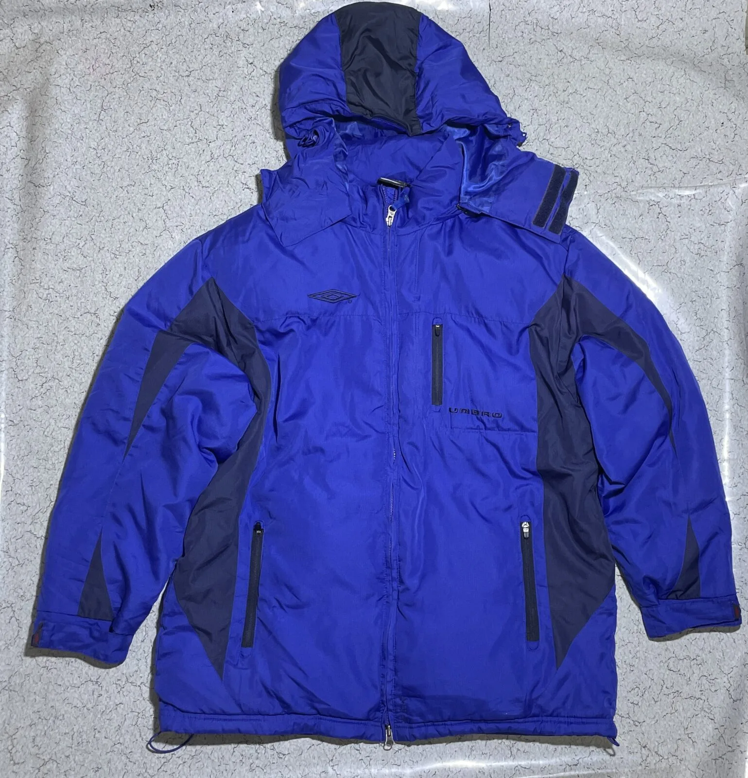 Umbro Men’s Winter Royal Blue Hooded Jacket unisex XXL