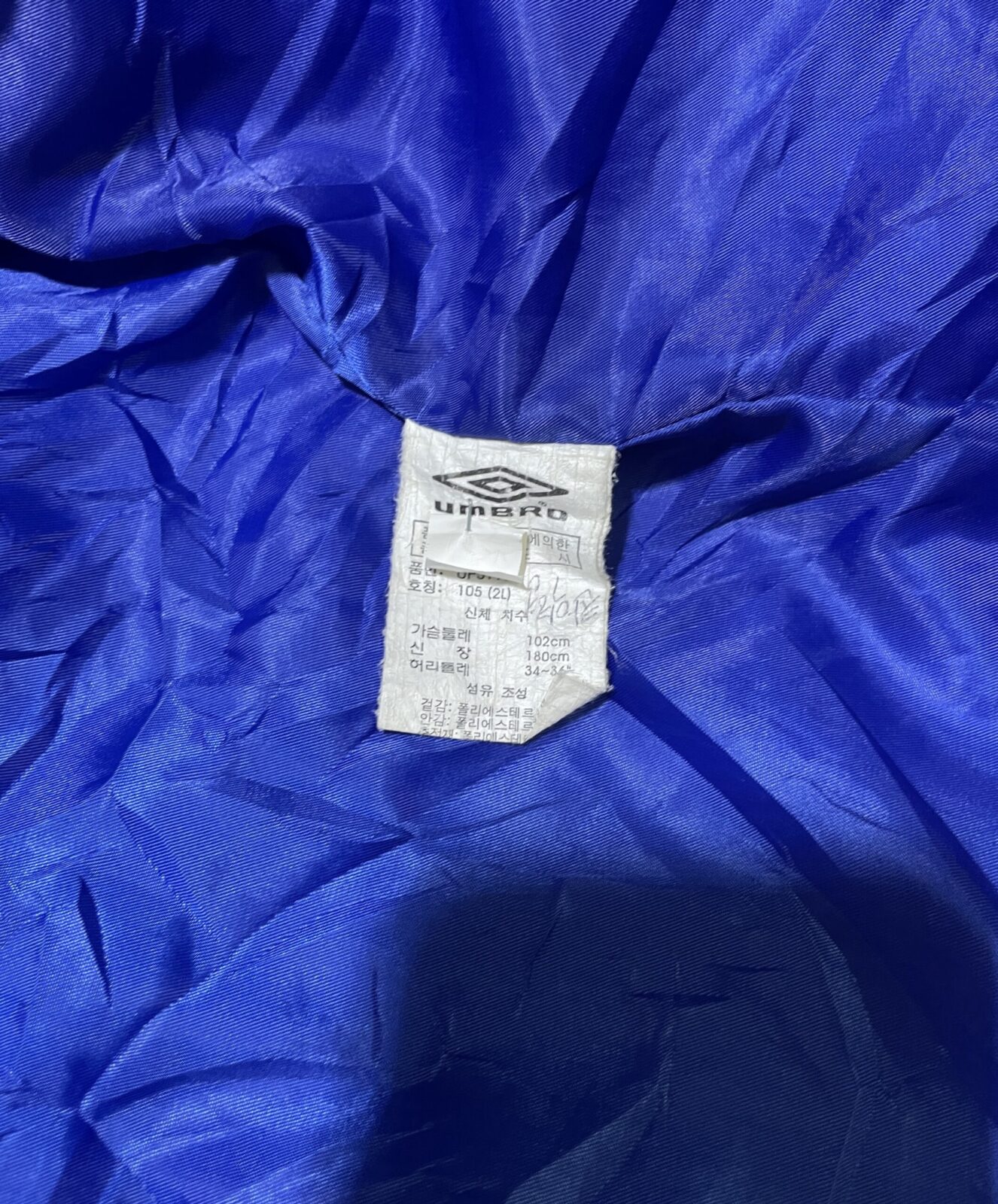 Umbro Men’s Winter Royal Blue Hooded Jacket unisex XXL
