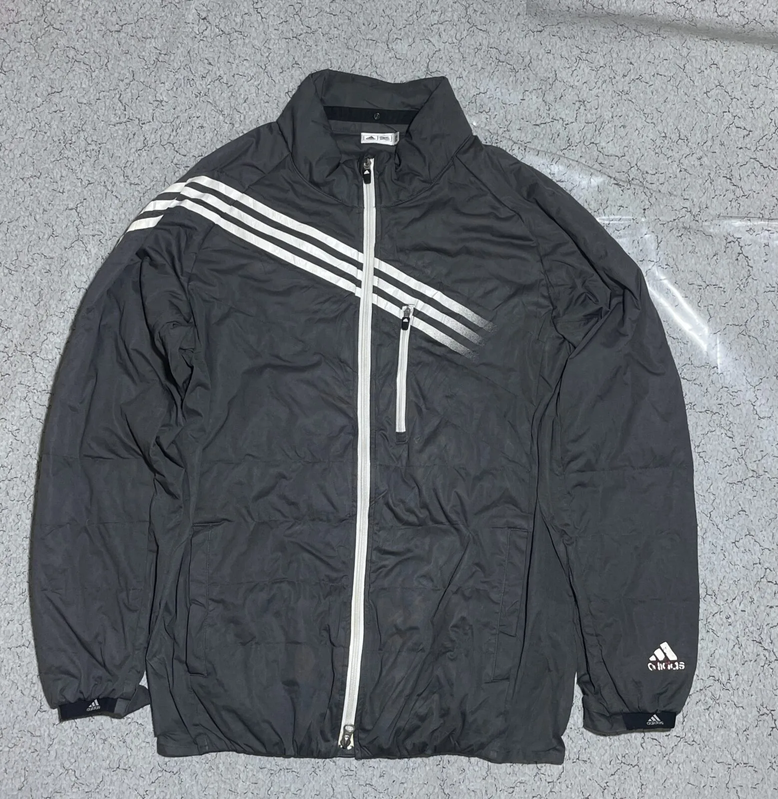 Adidas Track Jacket 3 Stripes Grey Size L