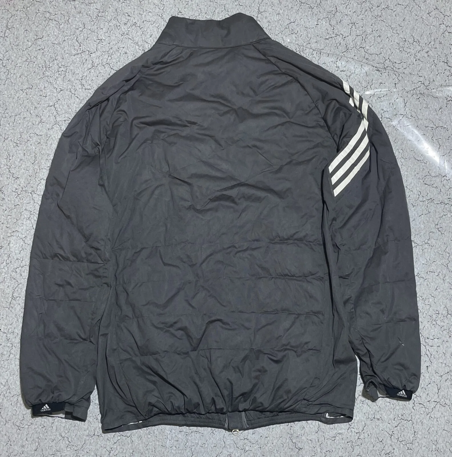 Adidas Track Jacket 3 Stripes Grey Size L
