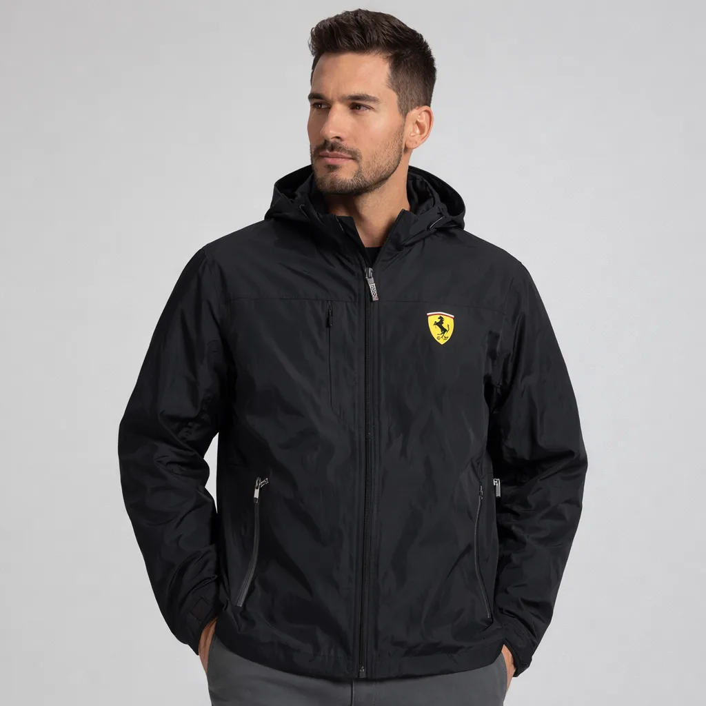 Ferrari Official Licensed Windbreaker Men’s Jacket Black Size XL