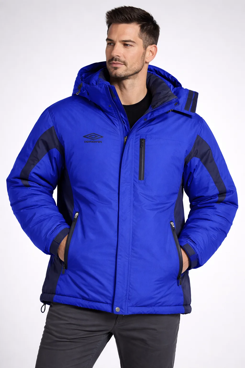 Umbro Men’s Winter Royal Blue Hooded Jacket unisex XXL