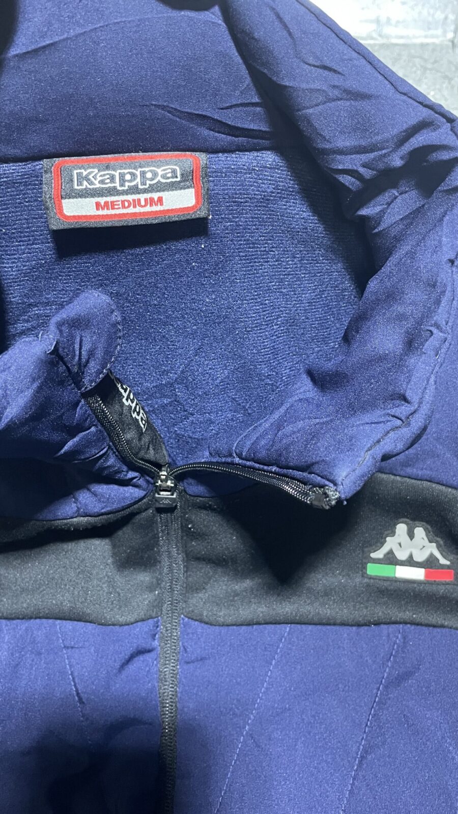 Kappa Motion Tech Men’s Navy Black Puffer Softshell Jacket Hood L