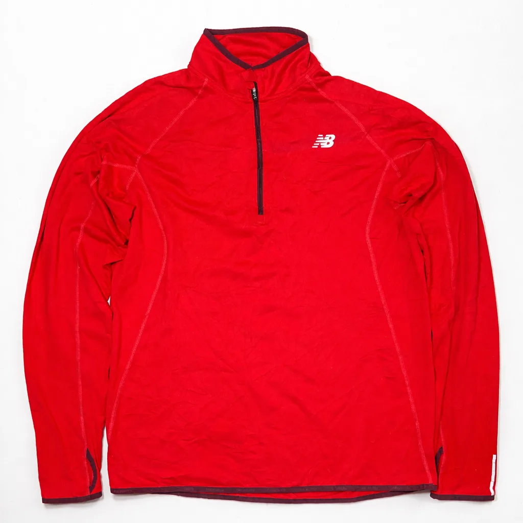 New Balance Half Zip Up Men’S Tshirt Red Xl
