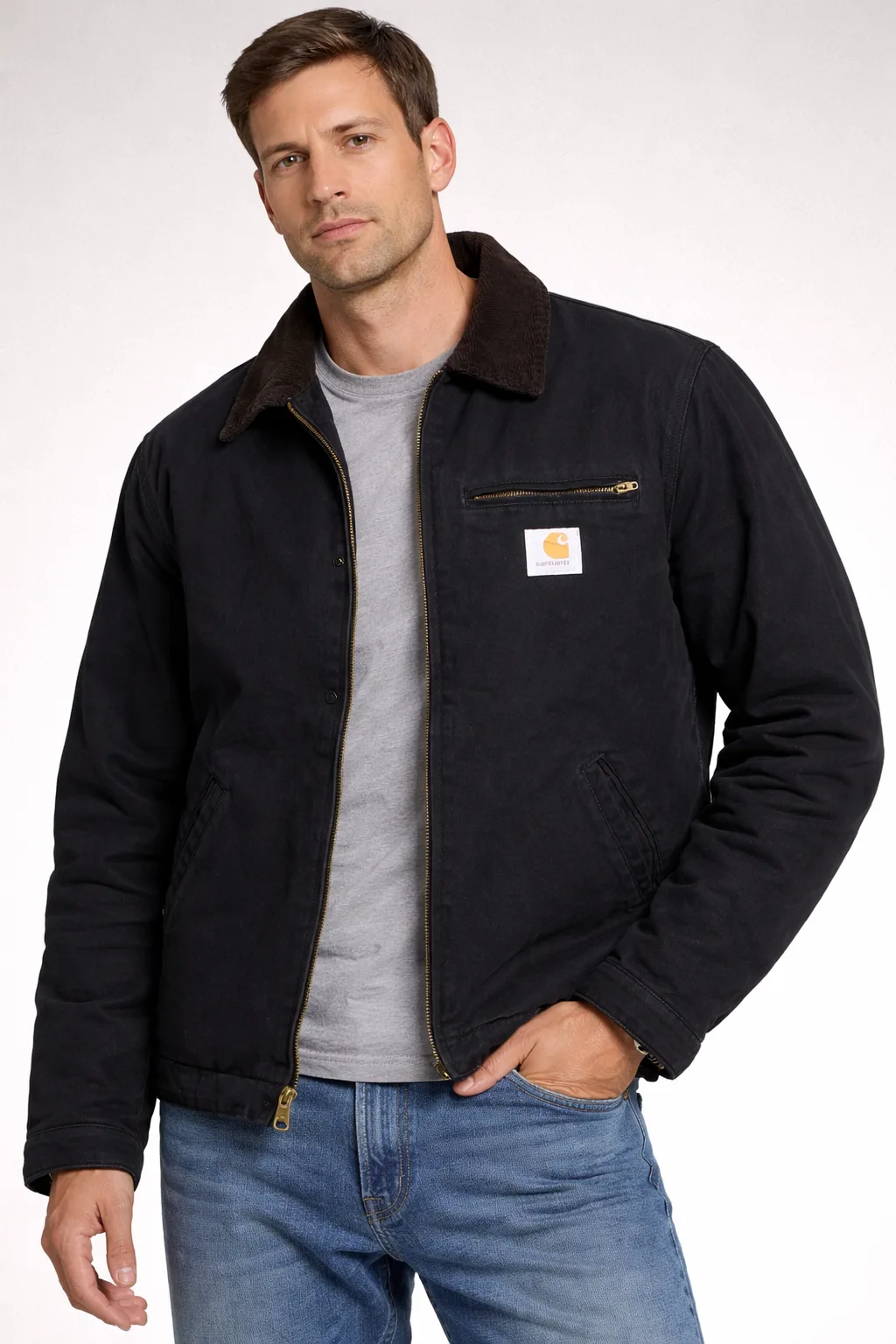 Carhartt Detroit Jacket Black Men’s M Workwear Cotton Canvas