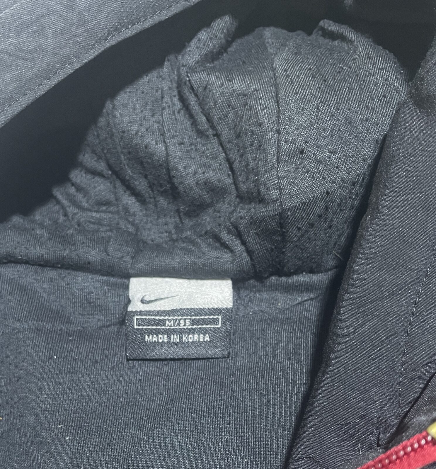 Nike Black Hooded Windbreaker Red White Jacket Xl