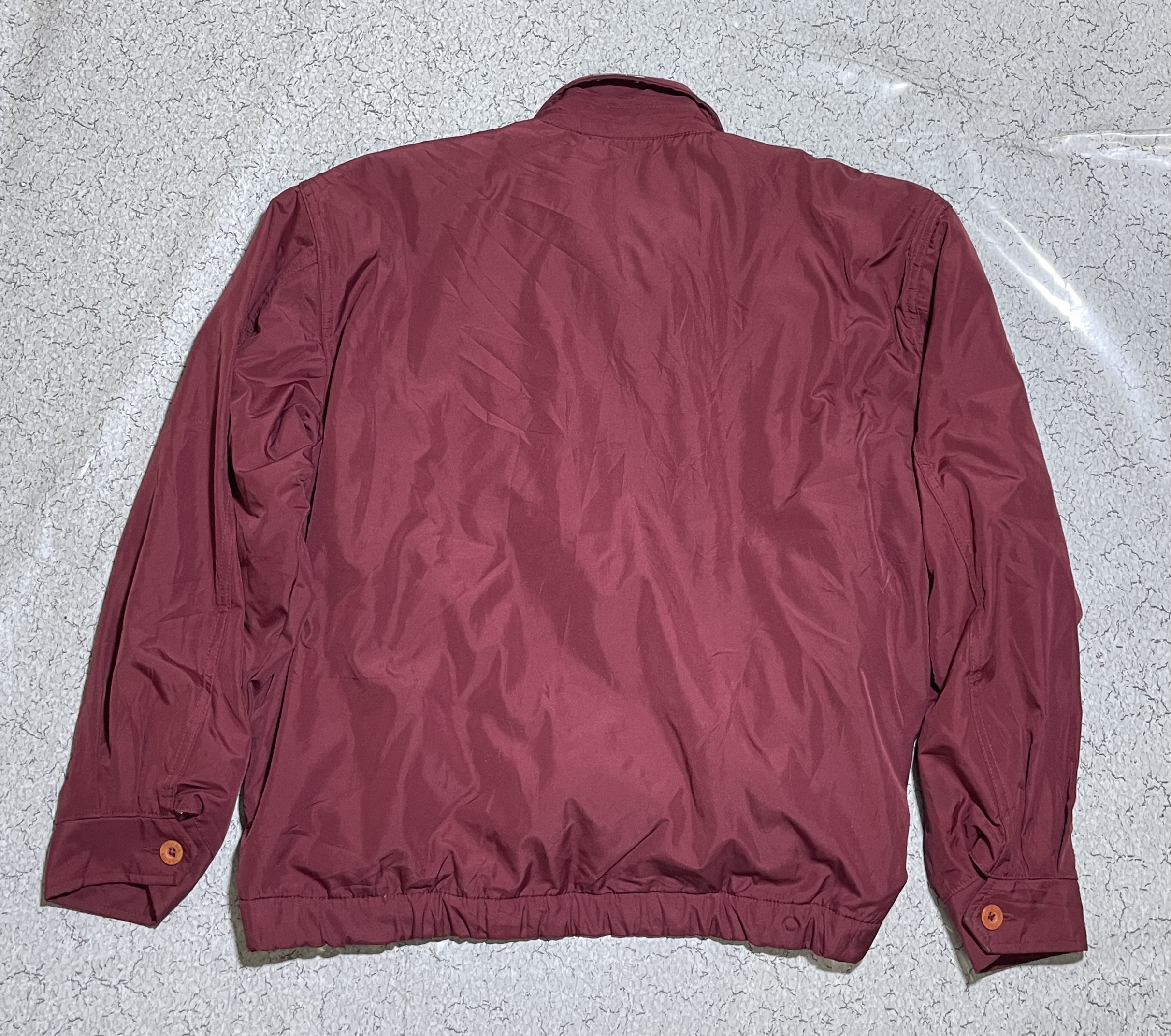 Prada Milano Vintage Nylon Jacket Made In Italy Burgundy Authentic Xl