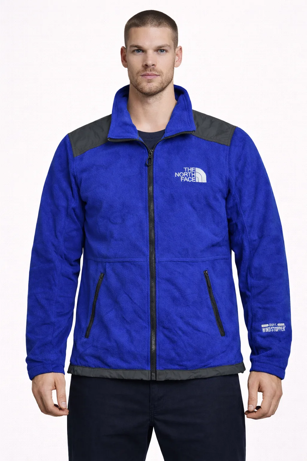 The North Face Summit Series Blue Fleece Jacket | Windstopper | Size L