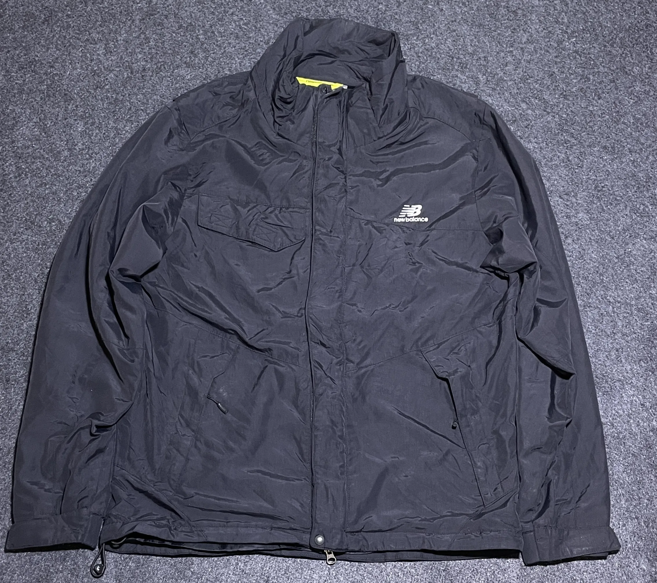 New Balance Black Windbreaker Jacket Size Xl Lightweight Waterproof