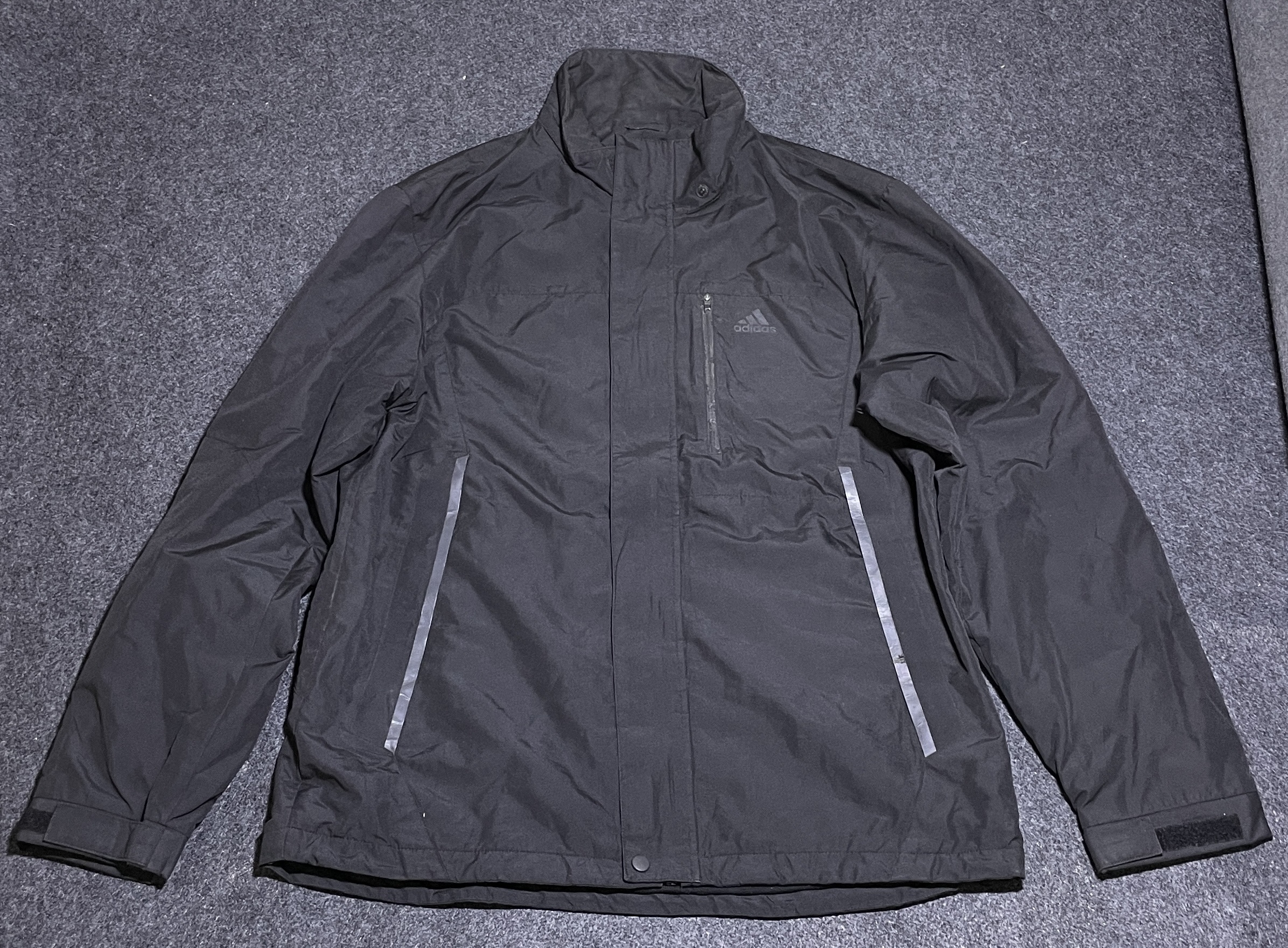 Adidas Waterproof Black Windbreaker Jacket Men’s Xl